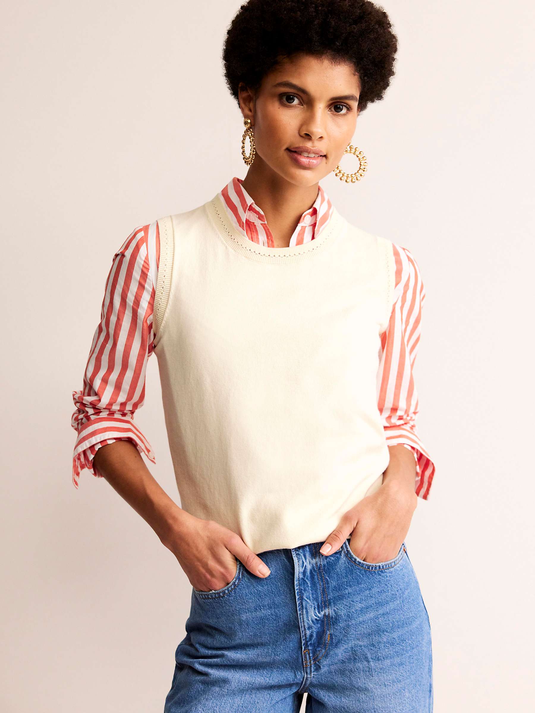 Buy Boden Catriona Knit Tank Top, Warm Ivory Online at johnlewis.com