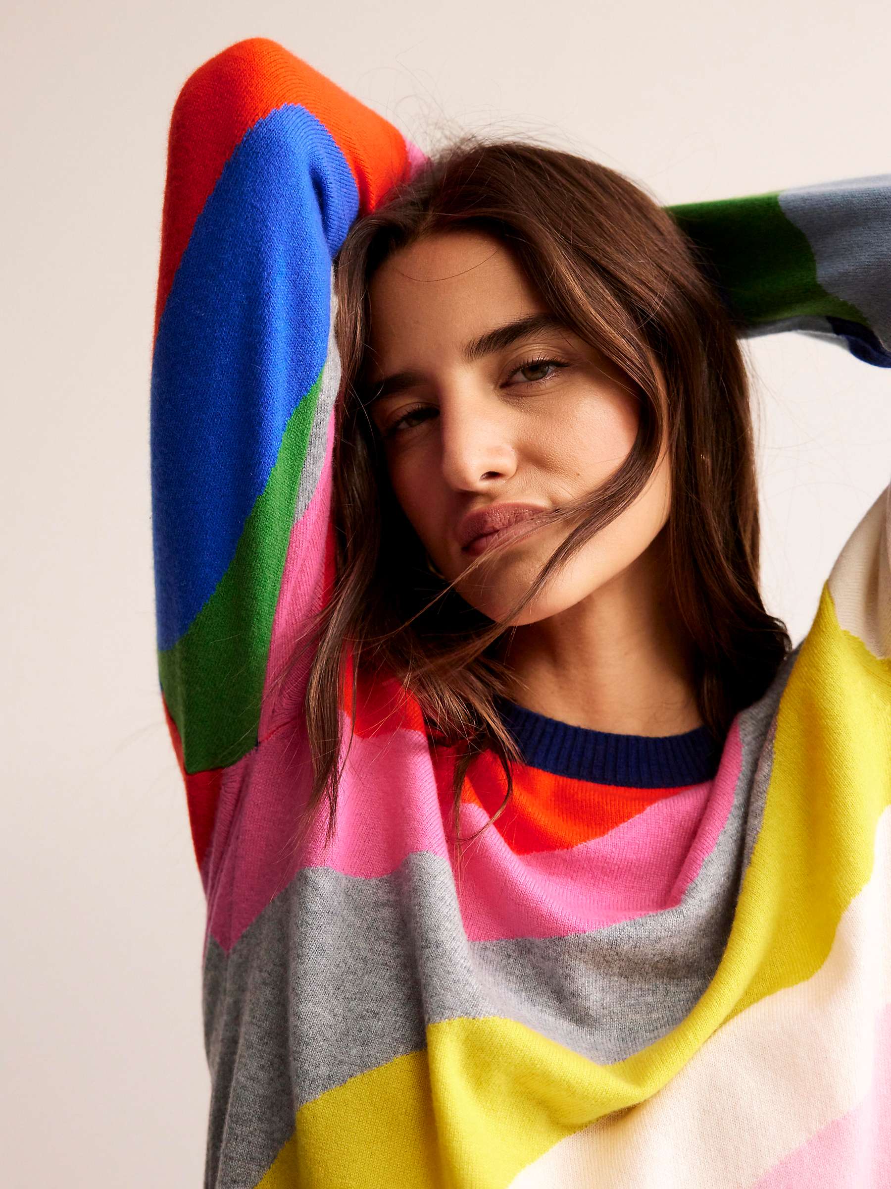 Boden Lydia Cashmere Rainbow Jumper, Multi at John Lewis & Partners