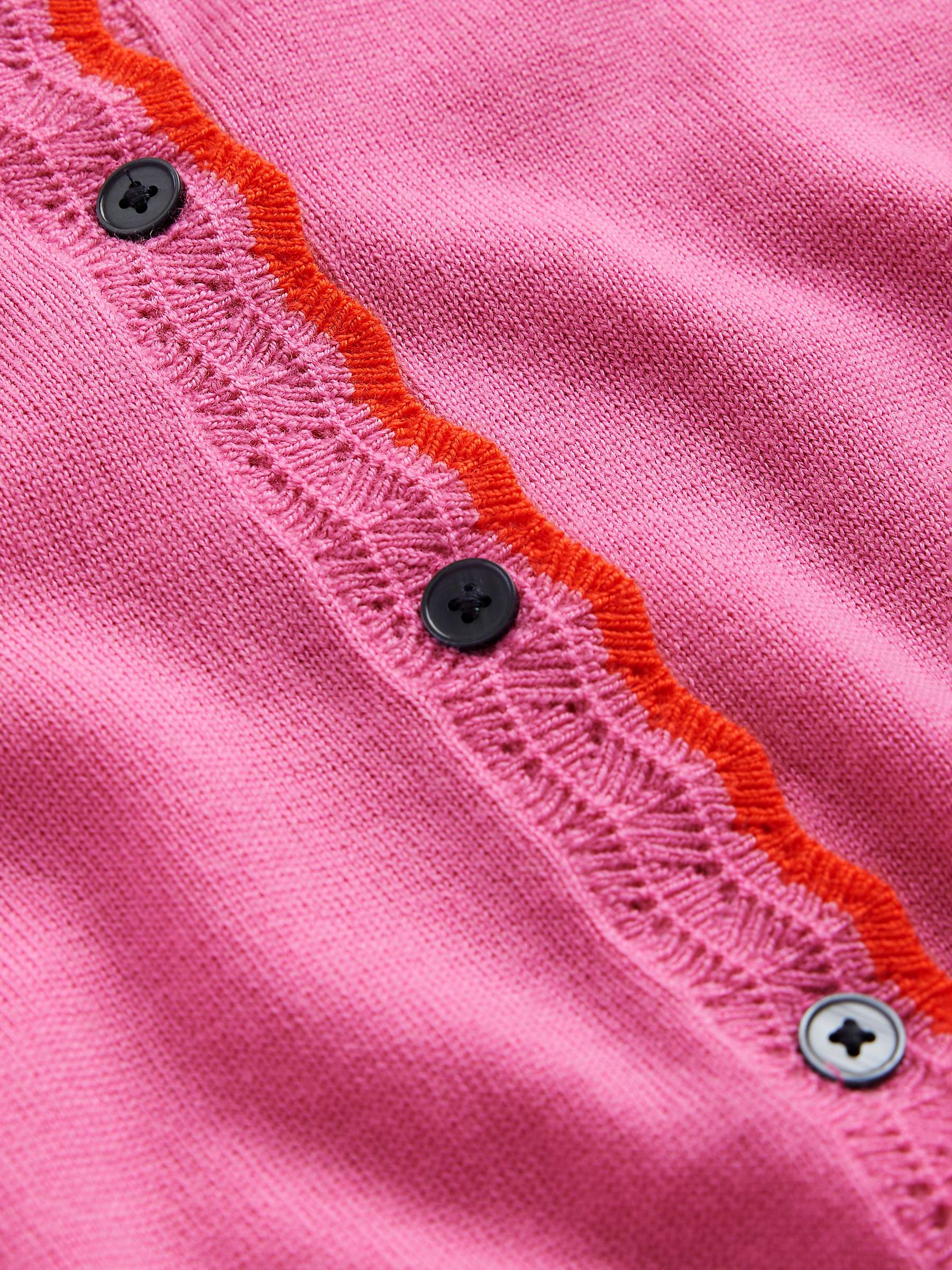Buy Boden Merino Wool Scallop Edge Cardigan, Mid Pink Online at johnlewis.com