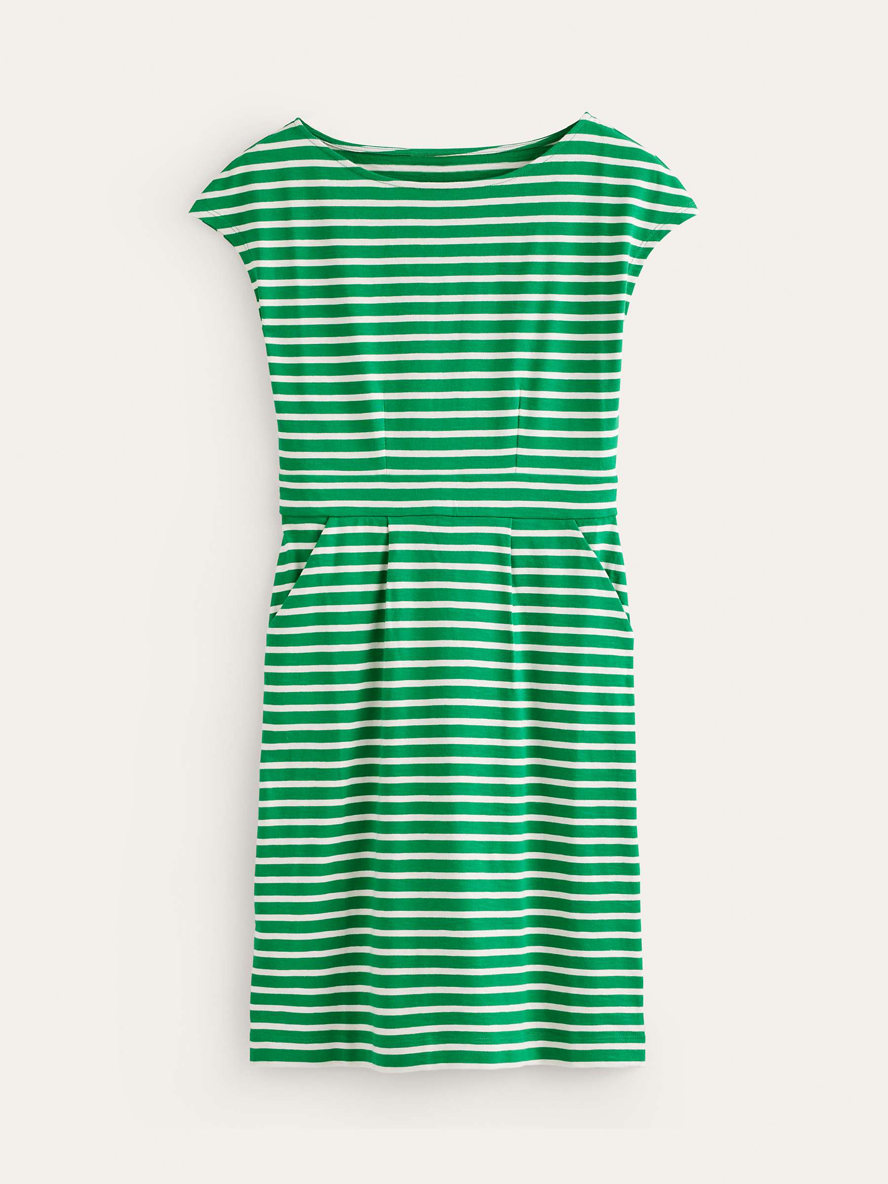 Buy Boden Florrie Stripe Jersey Mini Dress, Green/Ivory Online at johnlewis.com