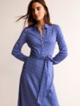 Boden Laura Dress Abstract Dot Shirt Dress, Blue/White