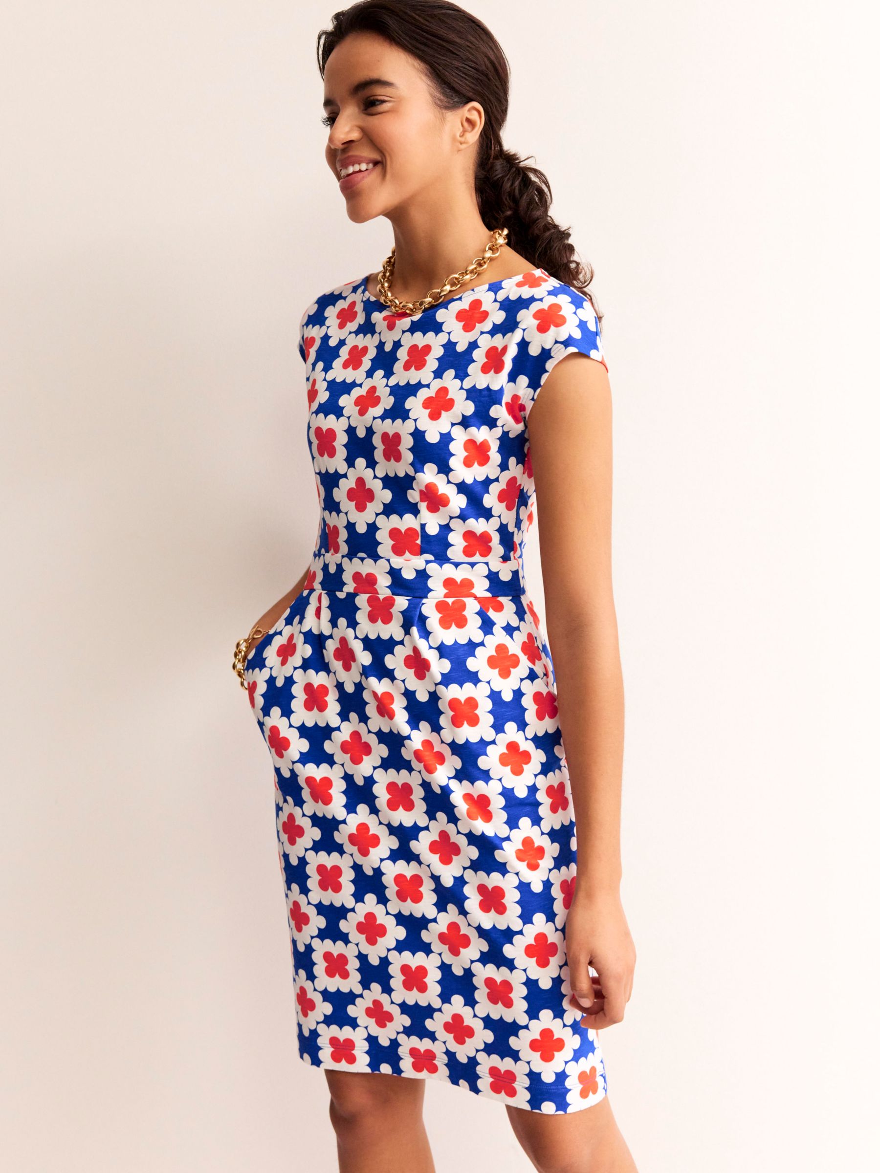 Buy Boden Florrie Abstract Tile Print Mini Dress, Multi Online at johnlewis.com