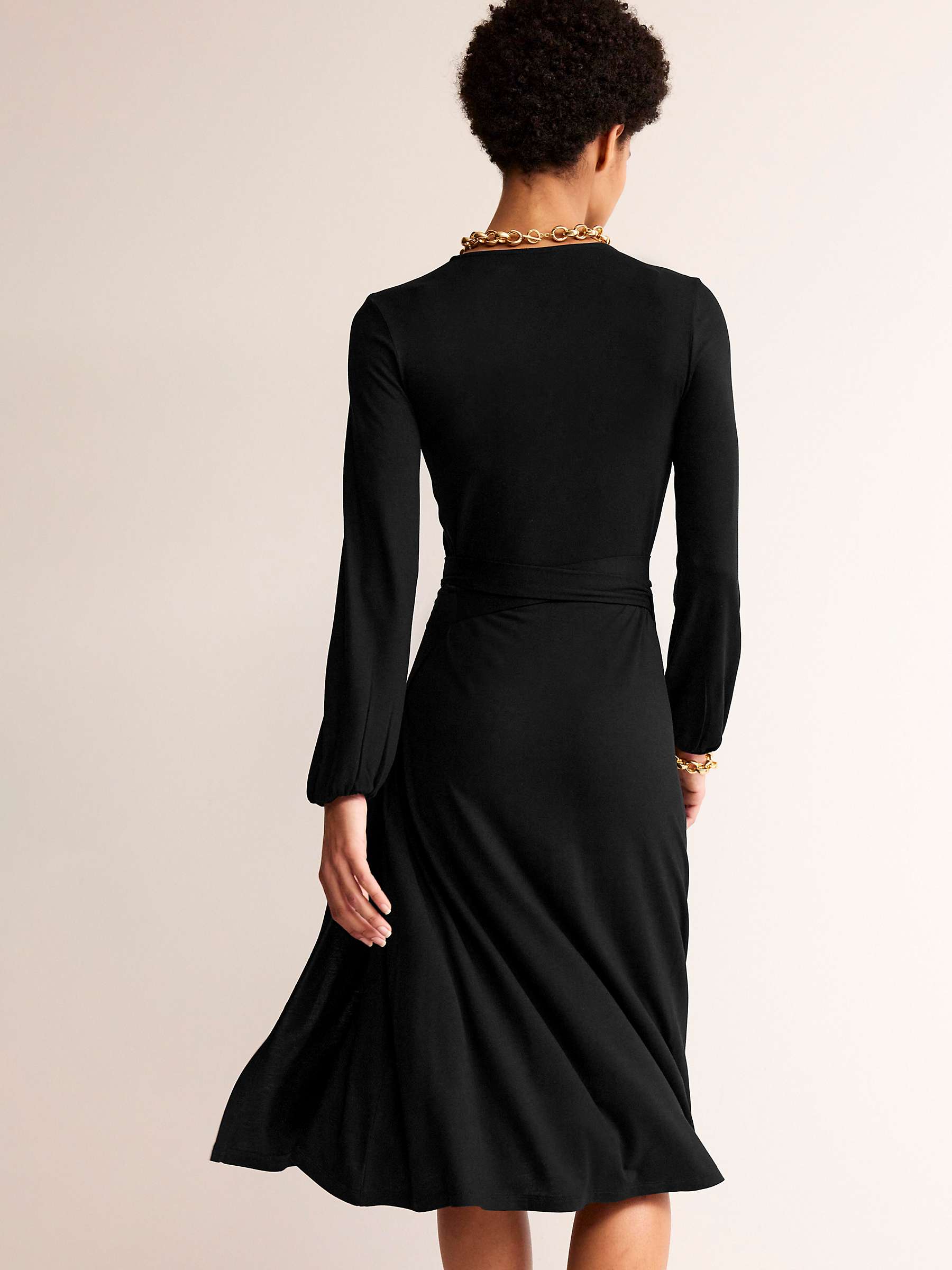 Buy Boden Joanna Jersey Midi Wrap Dress, Black Online at johnlewis.com