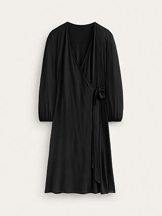 Boden Joanna Jersey Midi Wrap Dress, Black