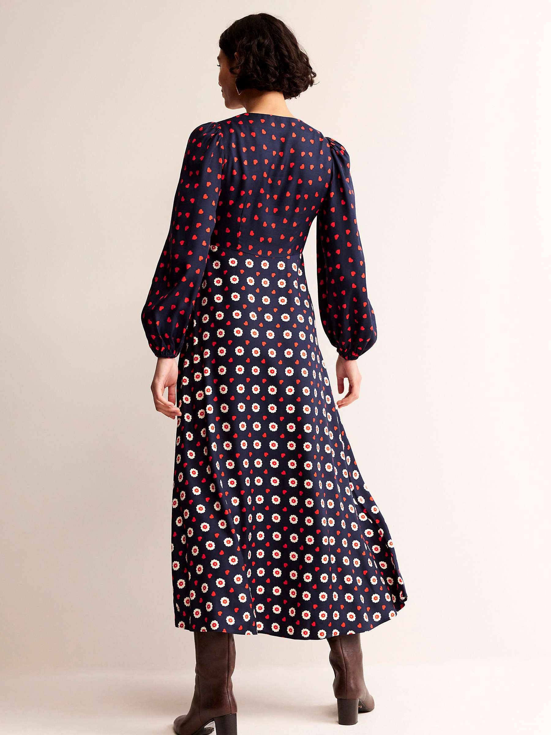 Buy Boden Francis Empire Line Maxi Dress, Navy/Multi Online at johnlewis.com