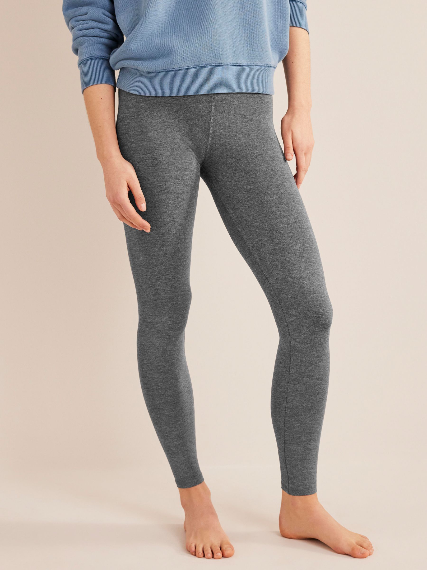BODEN Soft Jersey Knit Cropped Leggings *Charcoal Marl 10