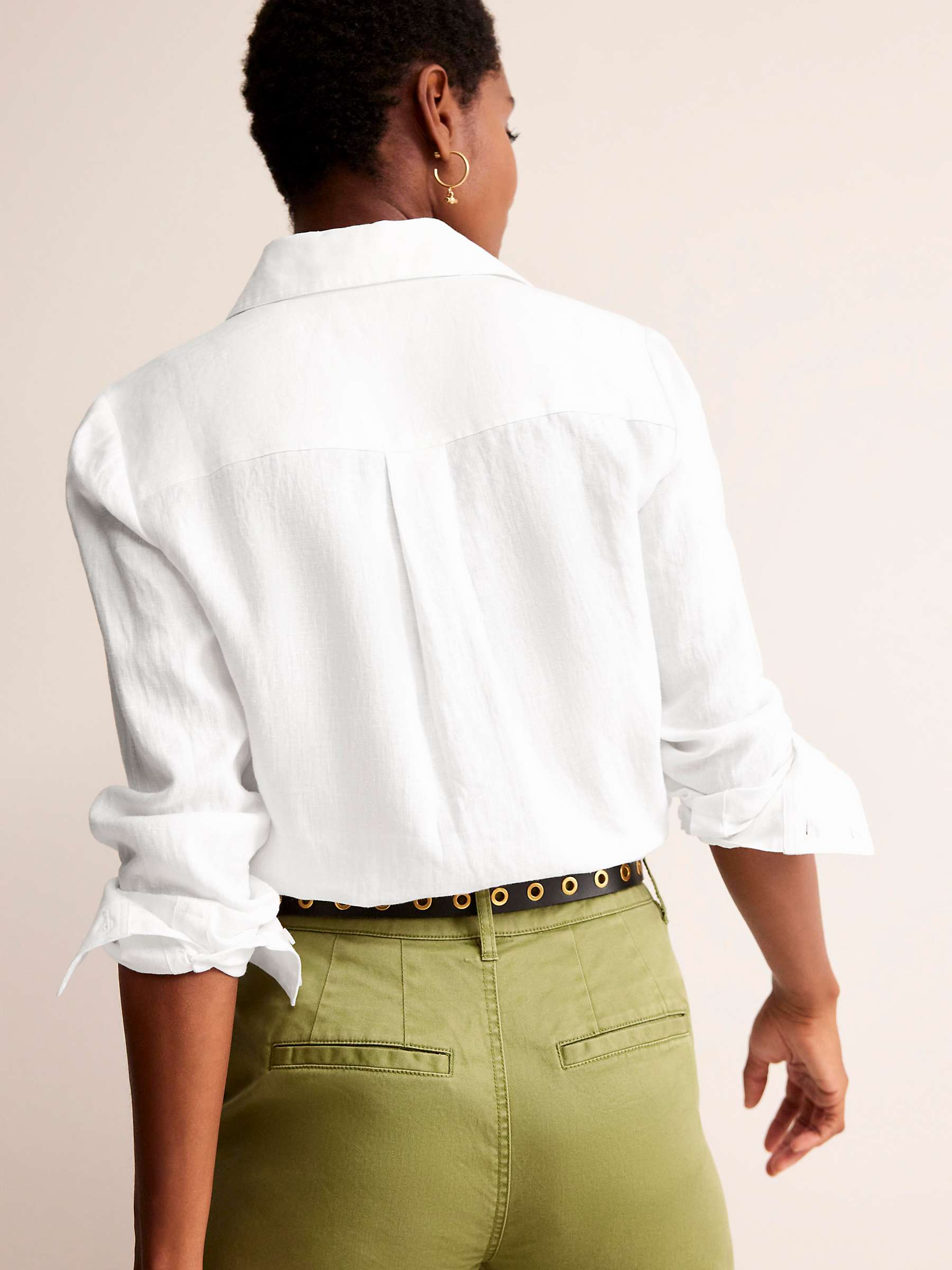 Buy Boden Sienna Linen Shirt, White Online at johnlewis.com