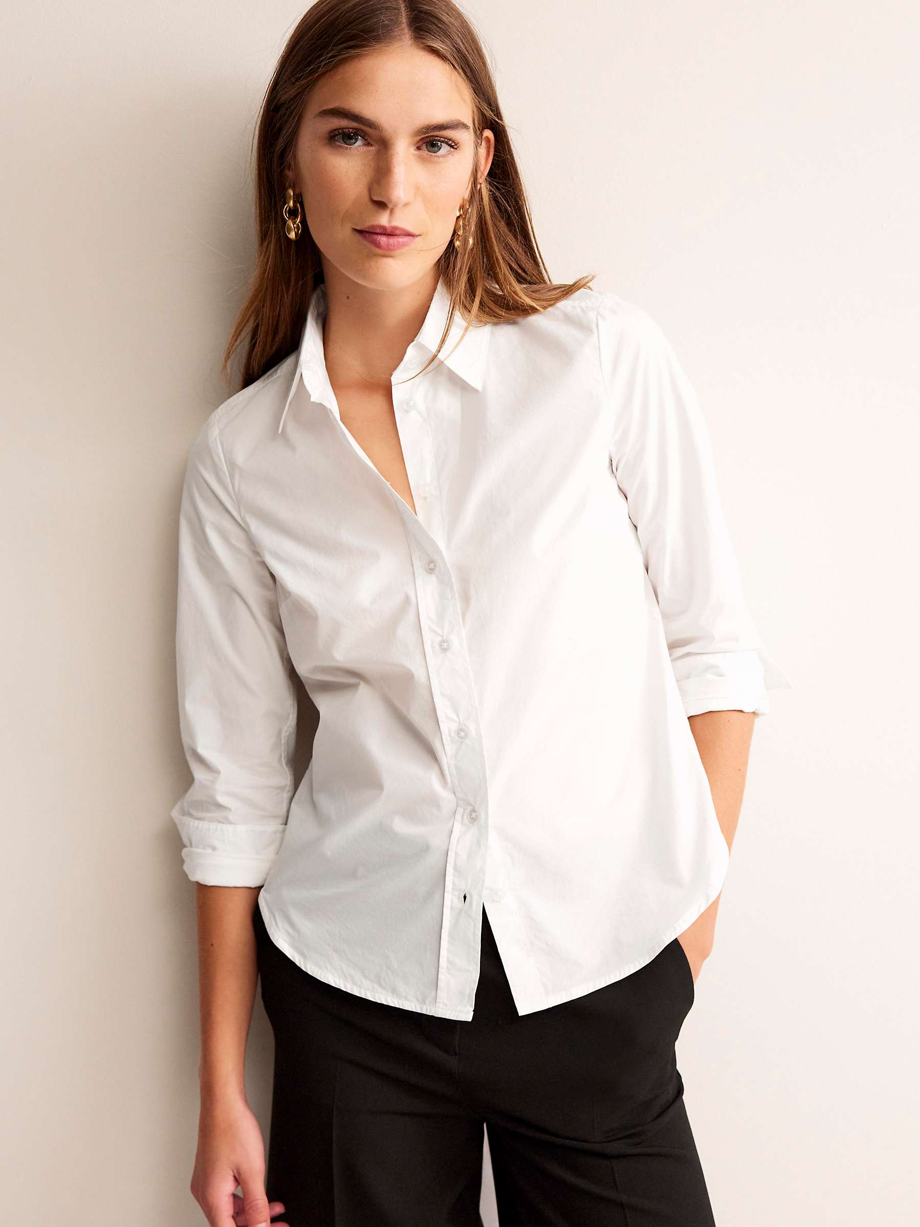 Buy Boden Sienna Cotton Shirt, White Online at johnlewis.com