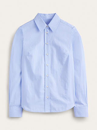 Boden Sienna Cotton  Abstract Heart Shirt, Navy, Blue Oxford