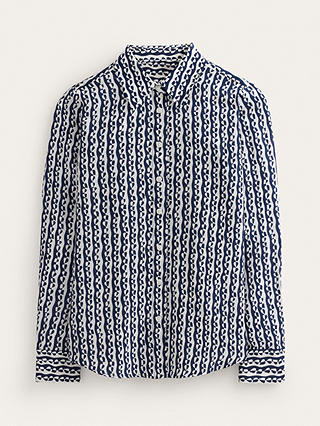 Boden Sienna Cotton  Abstract Heart Shirt, Navy, Navy