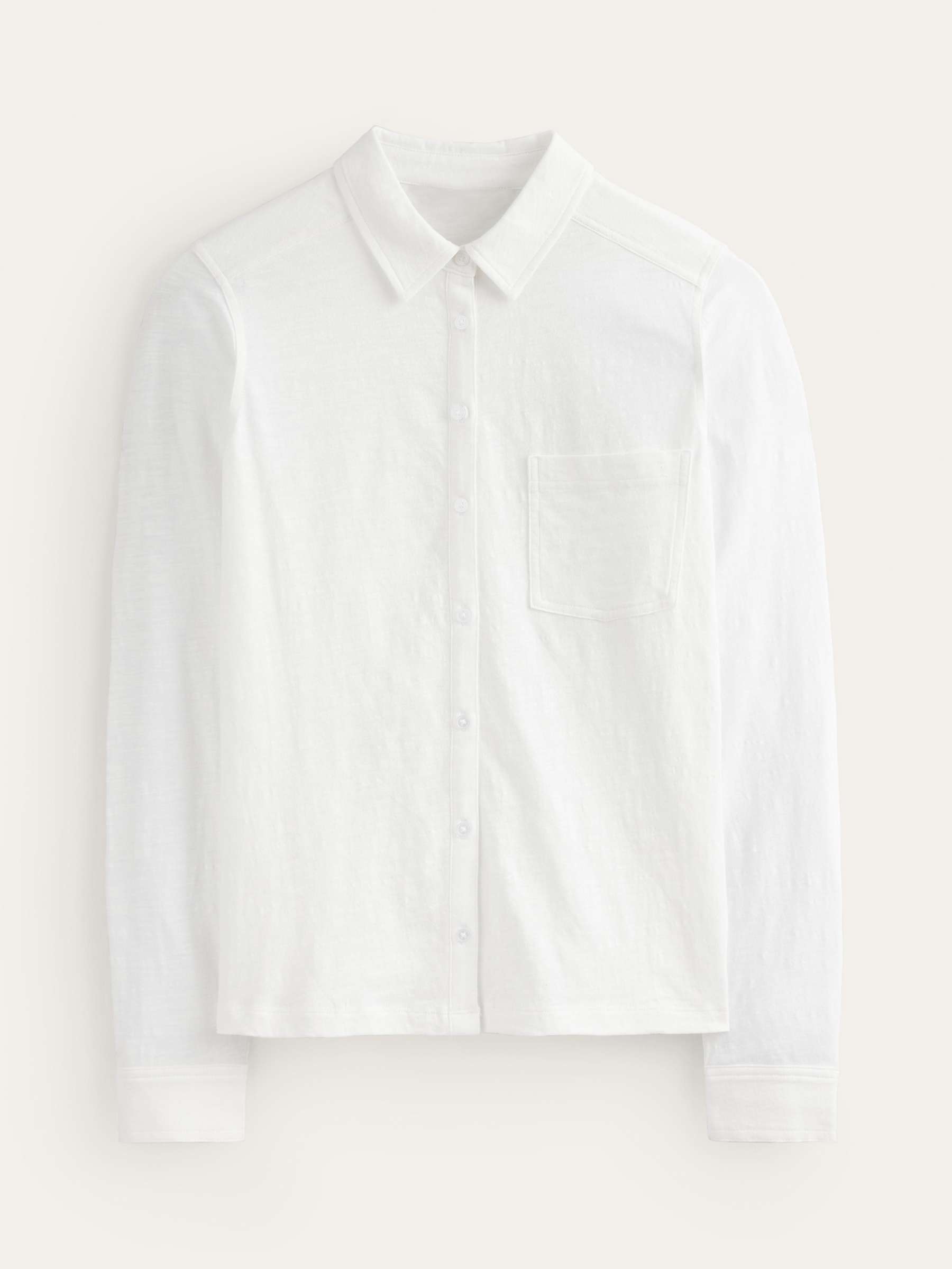 Buy Boden Amelia Cotton Jersey Shirt, White Online at johnlewis.com