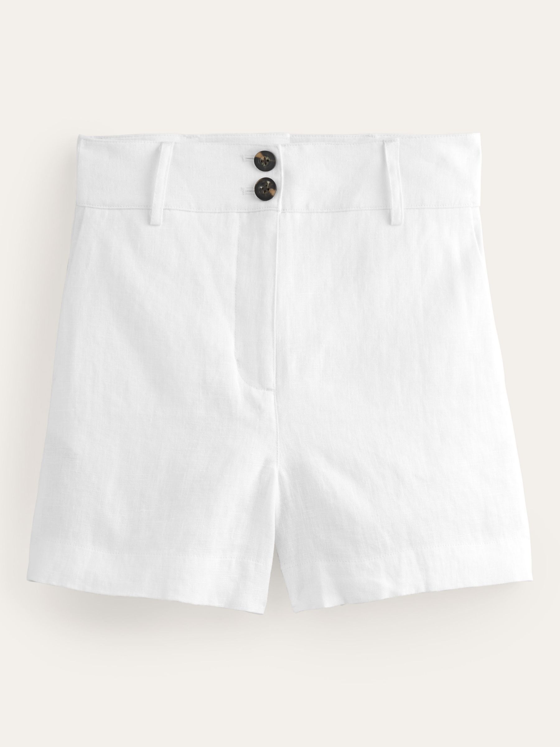 Boden Westbourne Linen Shorts, White at John Lewis & Partners