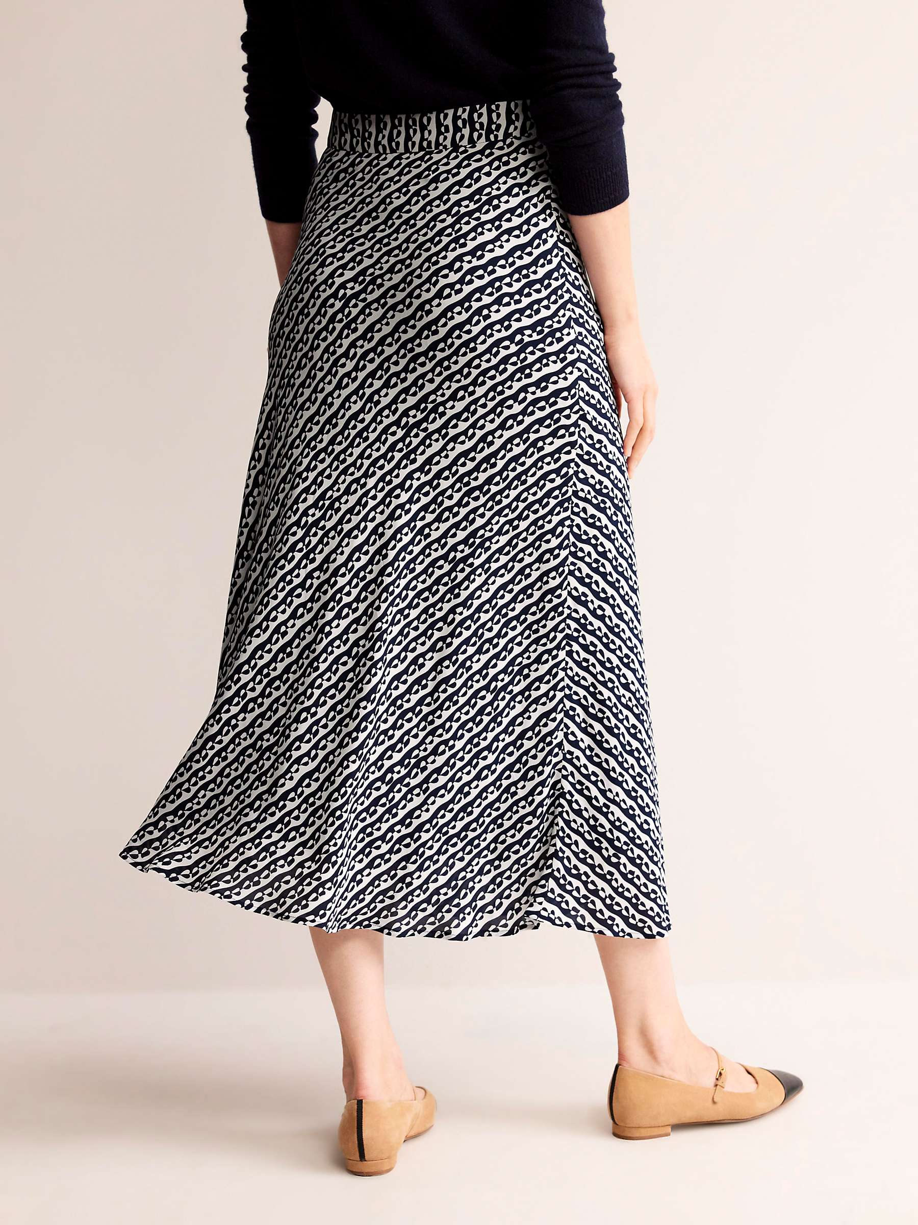 Buy Boden Cecelia Abstract Heart Midi Skirt, Navy/Multi Online at johnlewis.com