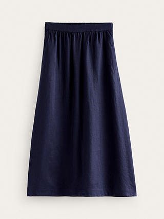 Boden Florence Linen Midi Skirt, Navy