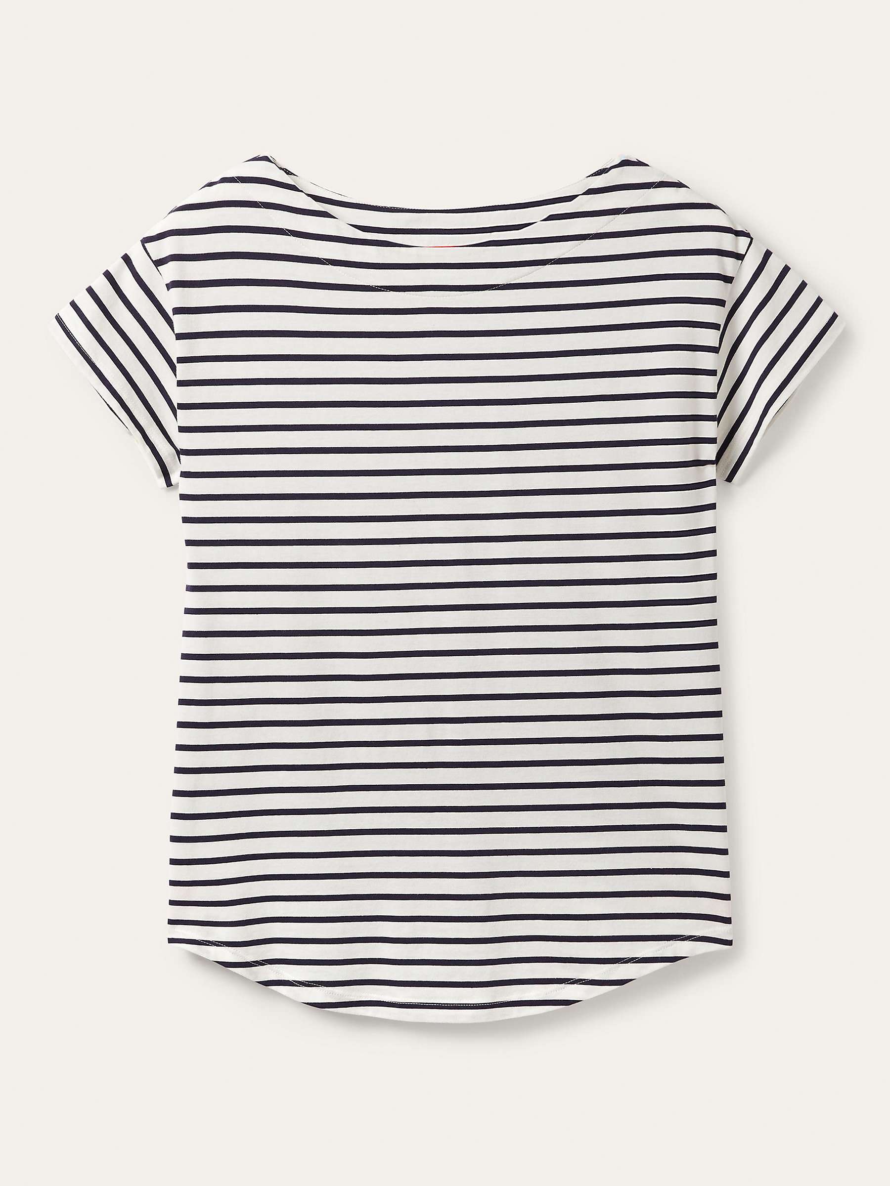 Buy Boden Supersoft Striped Boat Neck T-Shirt, Ivory/Navy Online at johnlewis.com