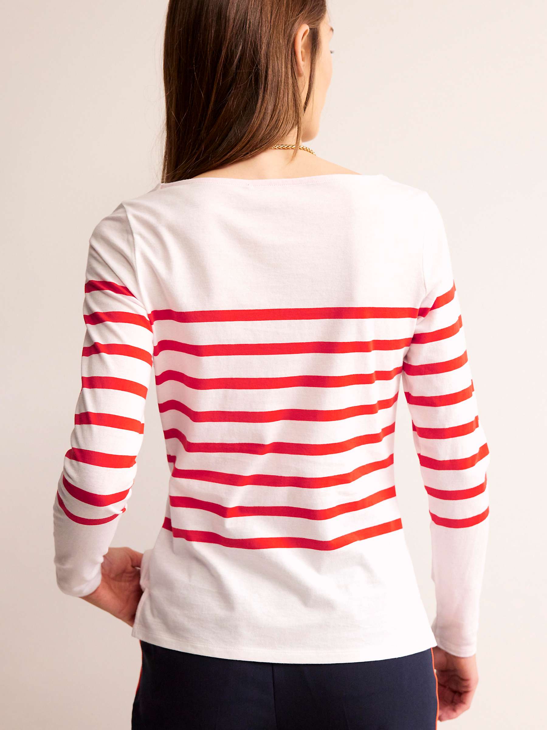 Buy Boden Ella Long Sleeve Breton Placement Stripe Top Online at johnlewis.com