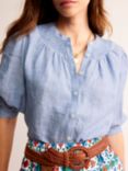 Boden Ada Chambray Linen Top, Blue