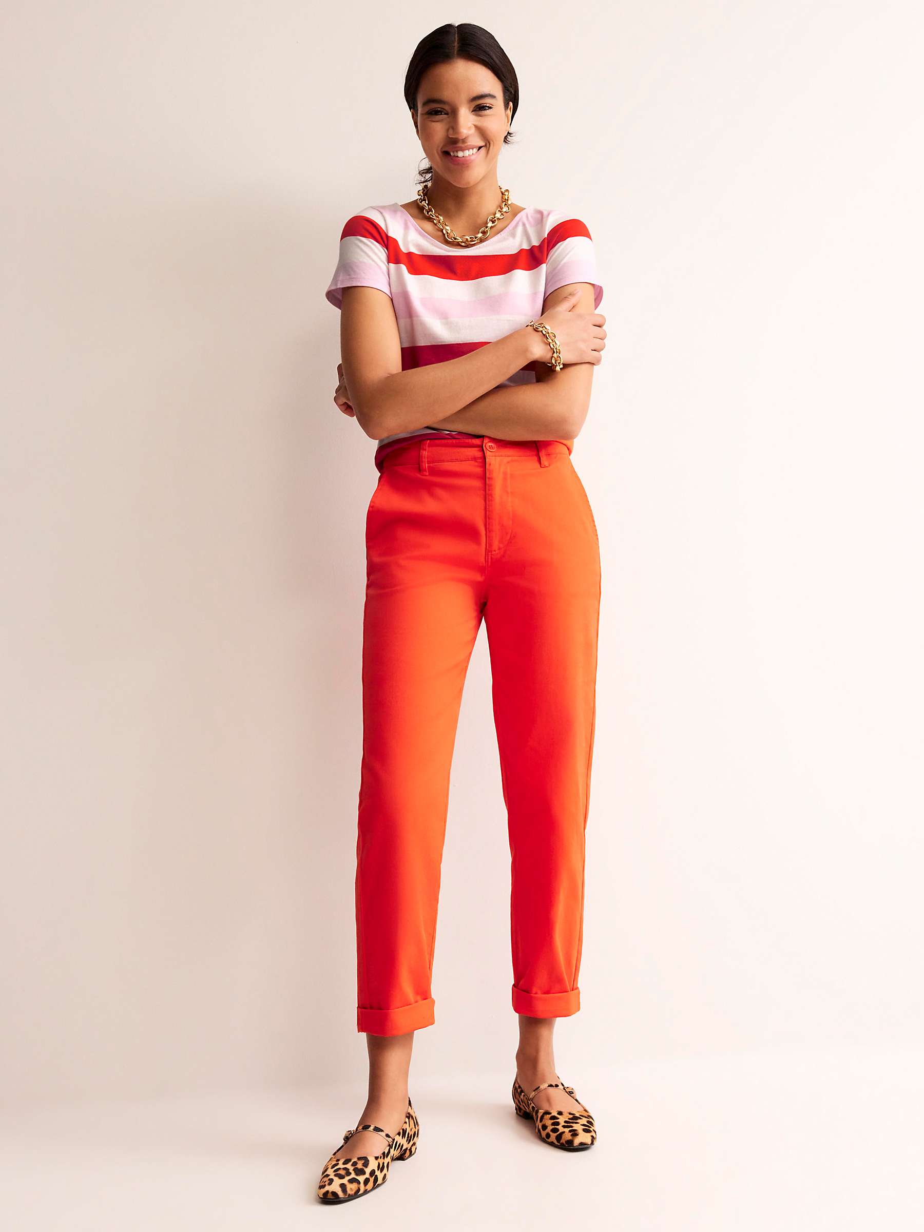 Buy Boden Ella Short Sleeve Stripe T-Shirt, Pink/Multi Online at johnlewis.com