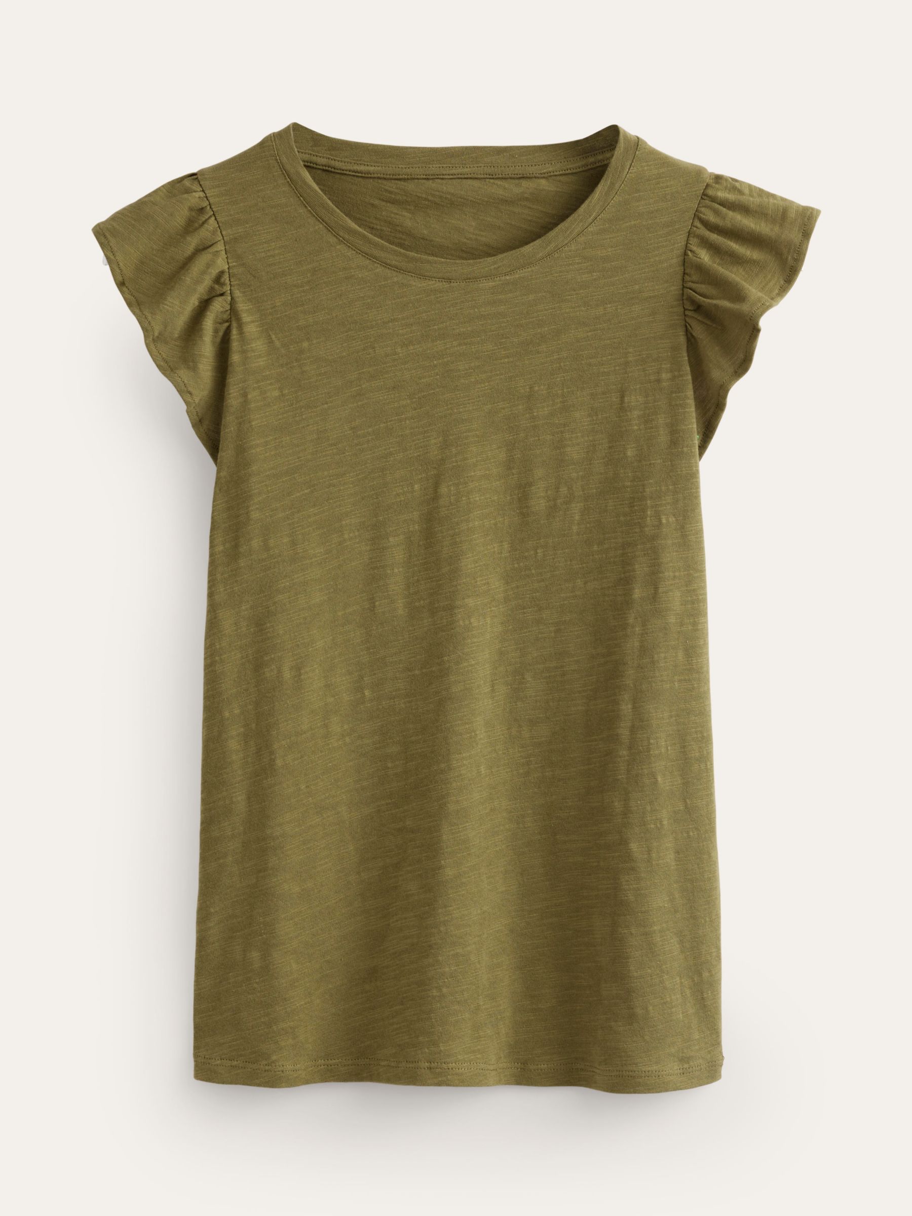 Buy Boden Cotton Flutter Sleeve T-Shirt Online at johnlewis.com