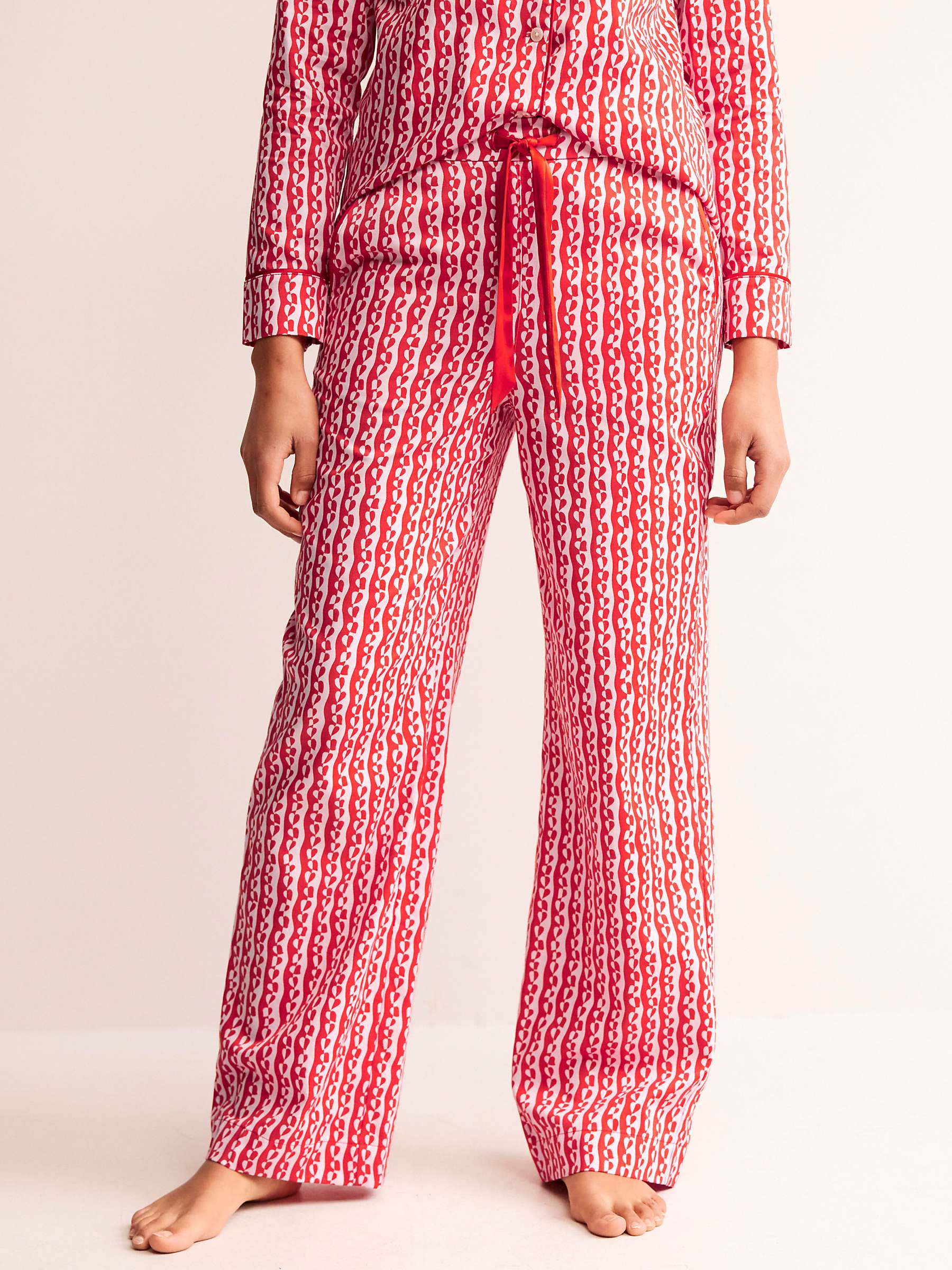 Buy Boden Heart Sateen Pyjama Bottoms, Orchid Pink Online at johnlewis.com