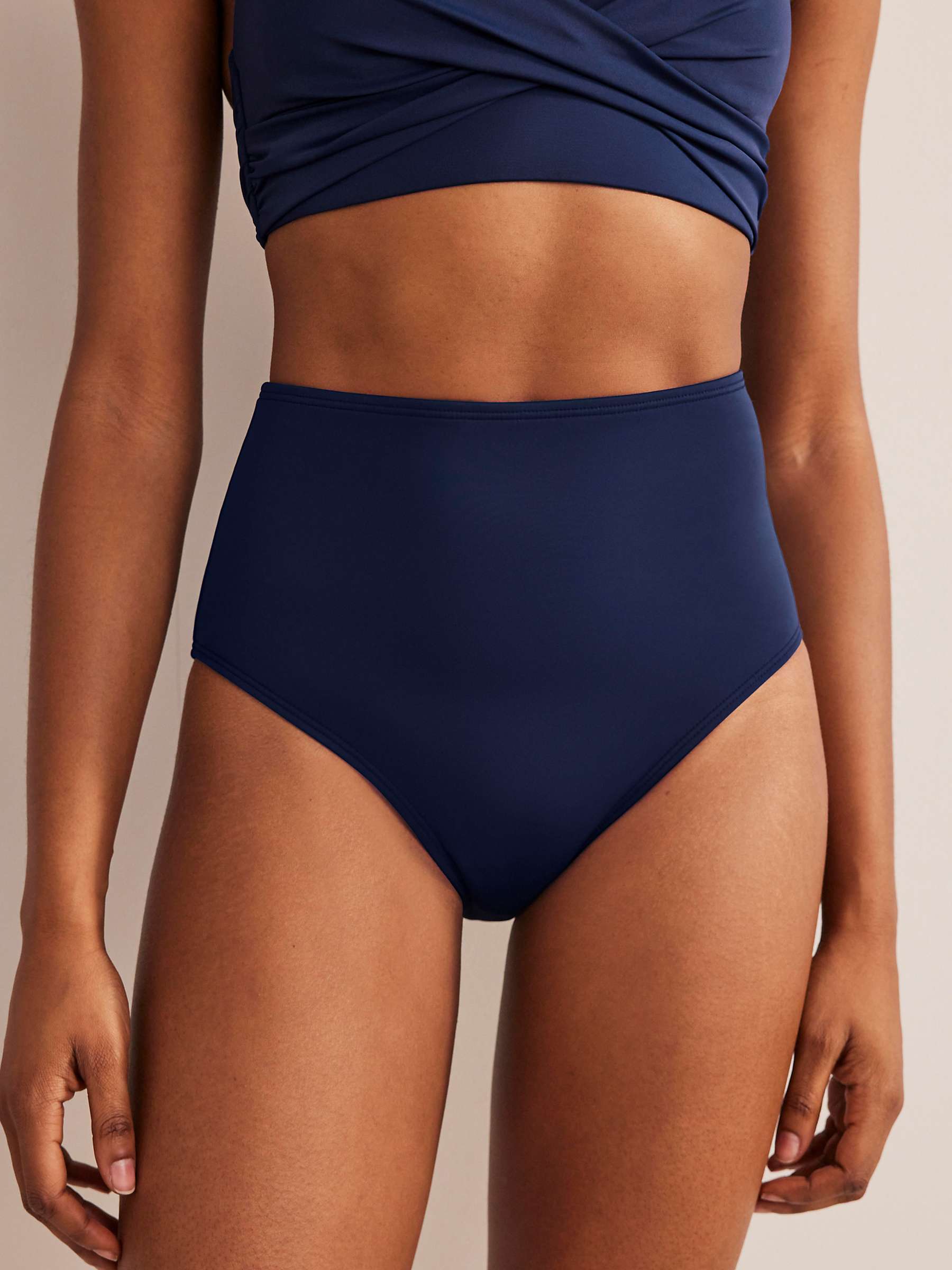 Buy Boden High Waisted Bikini Bottoms, French Navy Online at johnlewis.com