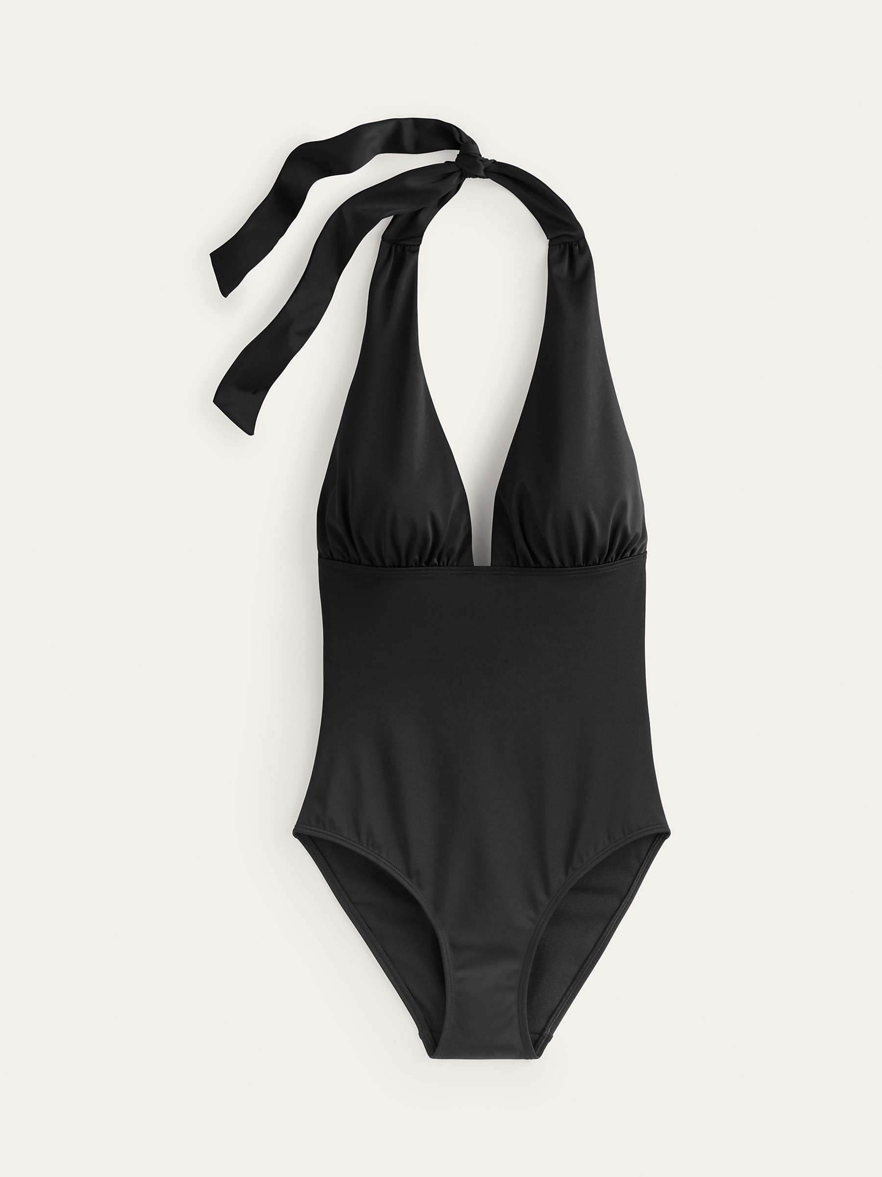 Buy Boden Merano Plunge Halter Neck Swimsuit, Black Online at johnlewis.com