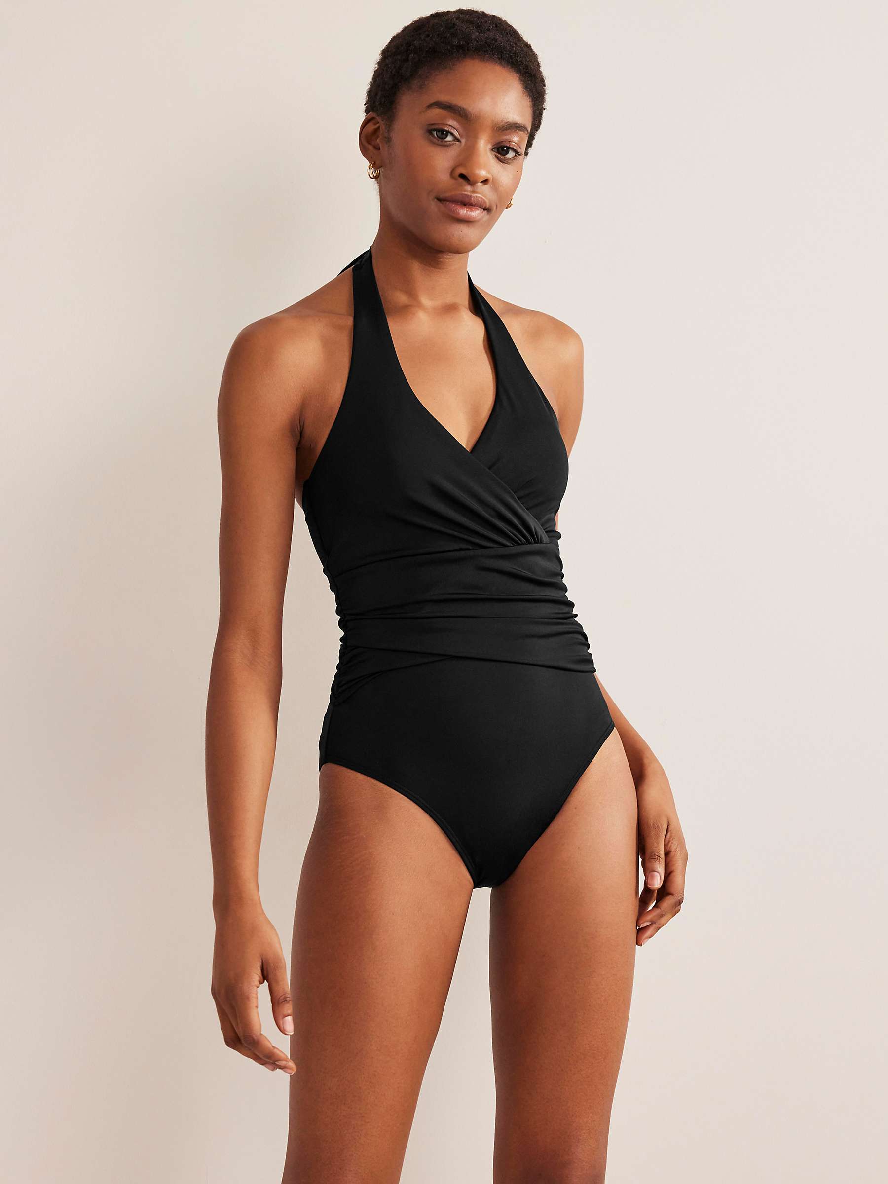 Buy Boden Levanzo Ruched Halterneck Swimsuit Online at johnlewis.com