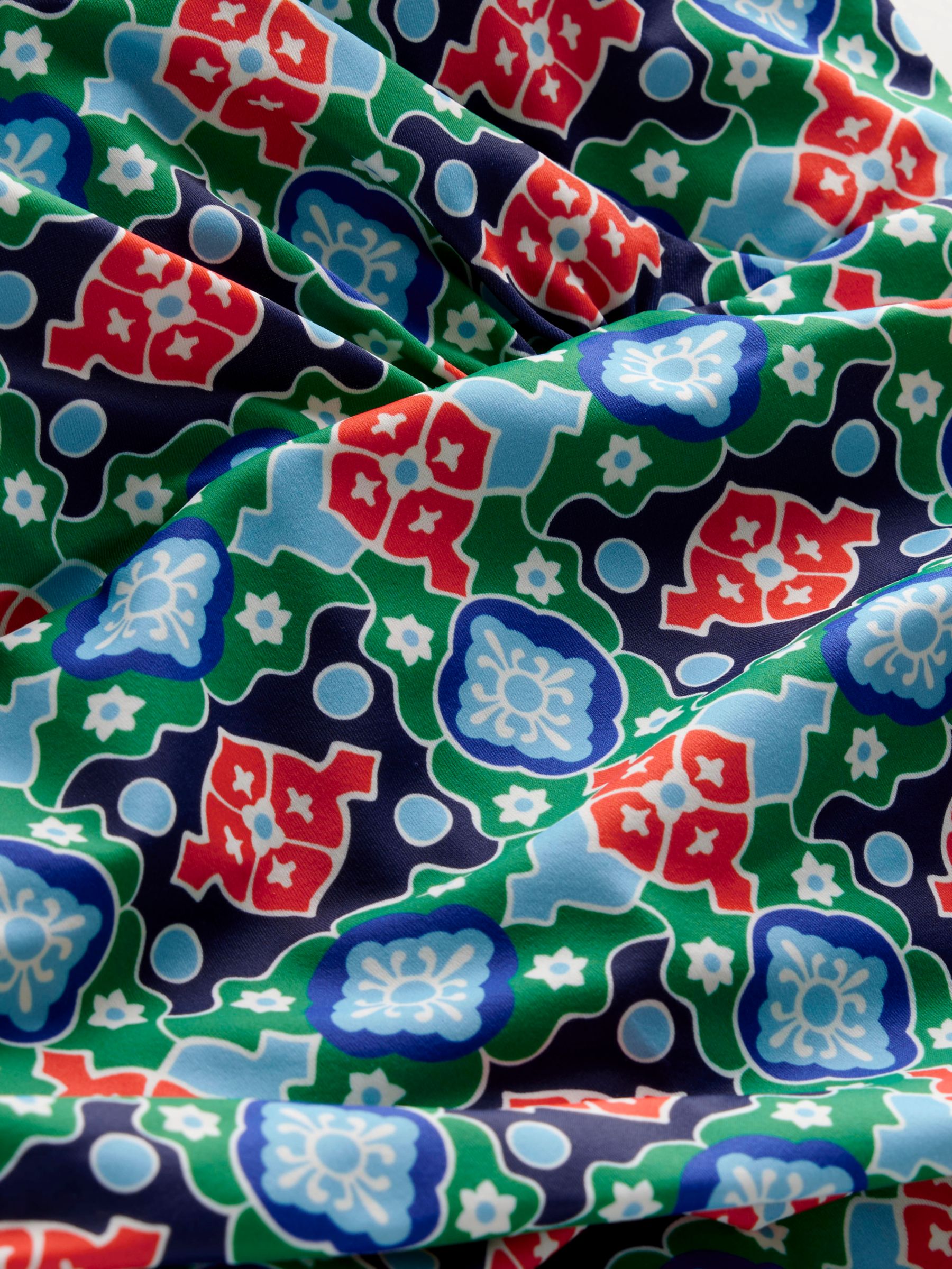 Boden Levanzo Geometric Coastal Tile Print Swimsuit, Green/Multi, 16