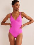 Boden Arezzo V-Neck Panel Swimsuit, Amazing Pink