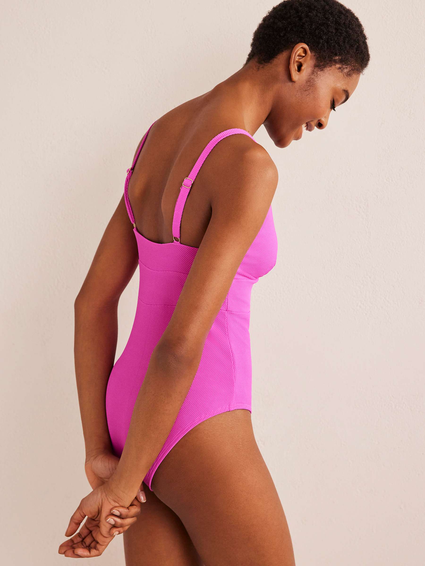 Buy Boden Arezzo V-Neck Panel Swimsuit, Amazing Pink Online at johnlewis.com