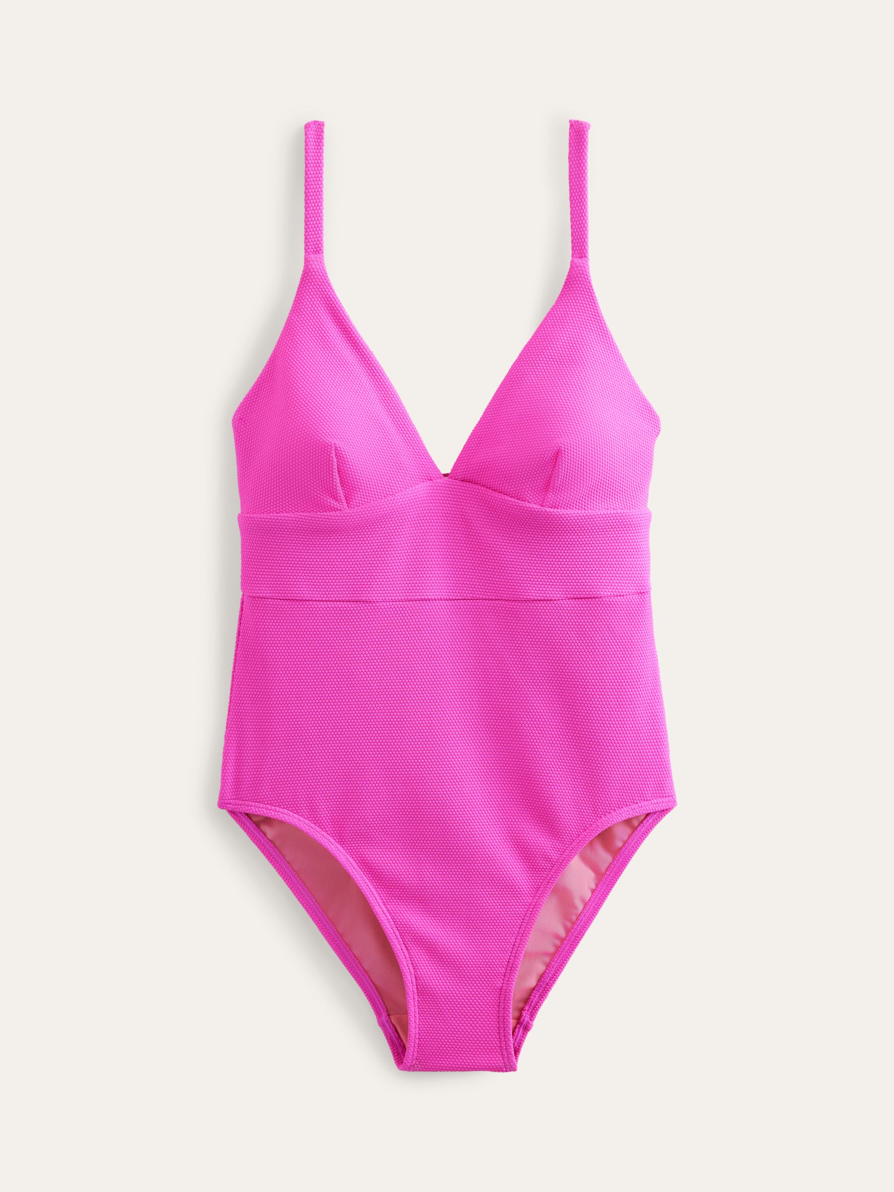 Boden Arezzo V-Neck Panel Swimsuit, Amazing Pink, 16
