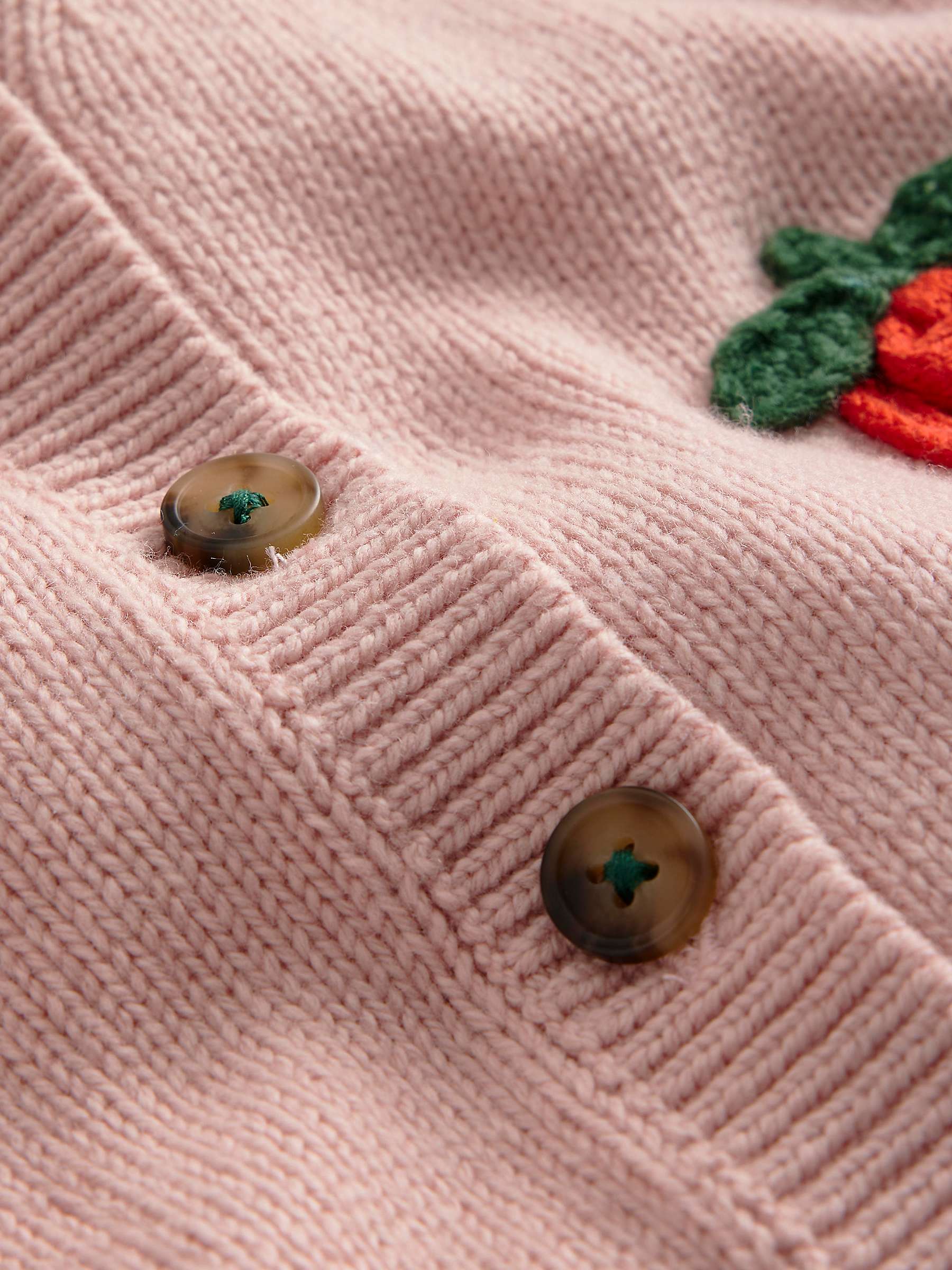 Buy Mini Boden Kids' Wool Blend Strawberry Cardigan, Pink Online at johnlewis.com
