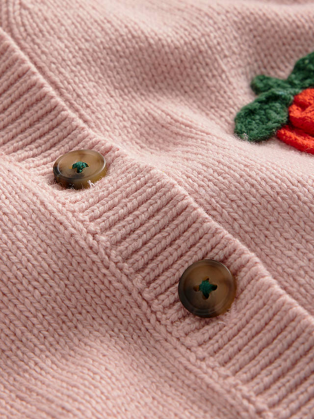Mini Boden Kids' Wool Blend Strawberry Cardigan, Pink