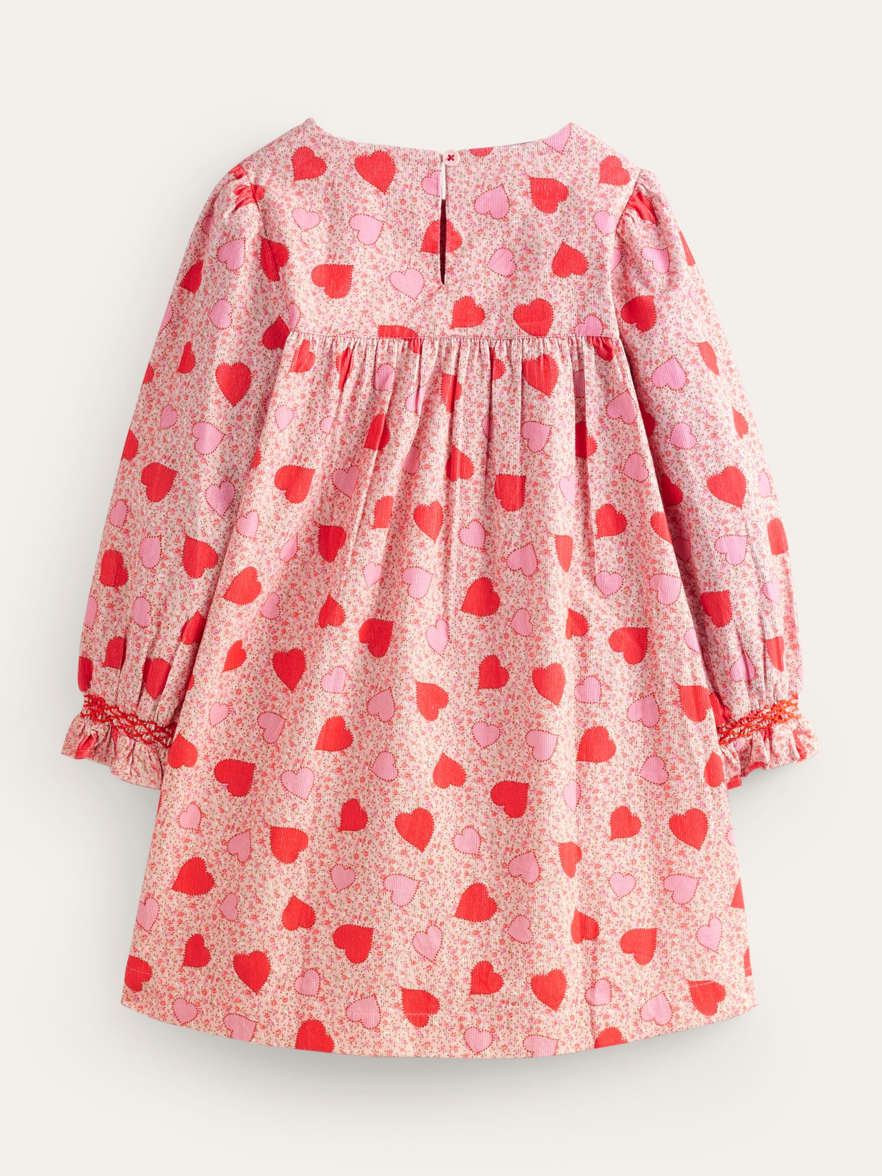 Mini Boden Kids' Heart Dress, Pink/Multi at John Lewis & Partners