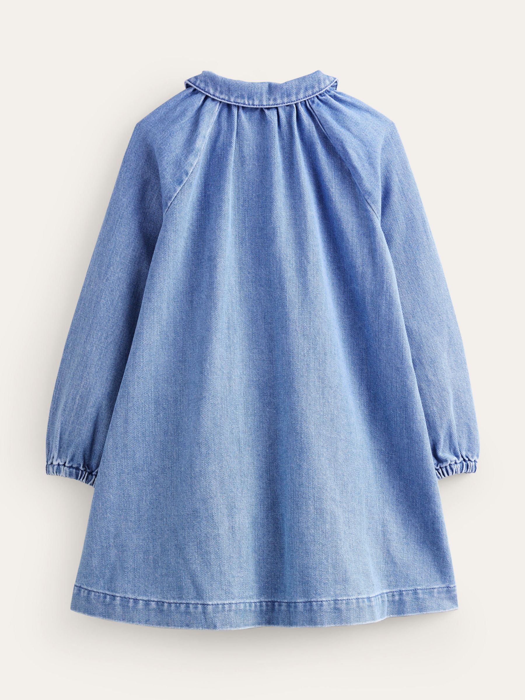Mini Boden Kids' Weather Applique Shirt Dress, Mid Vintage Denim, 12-18 months