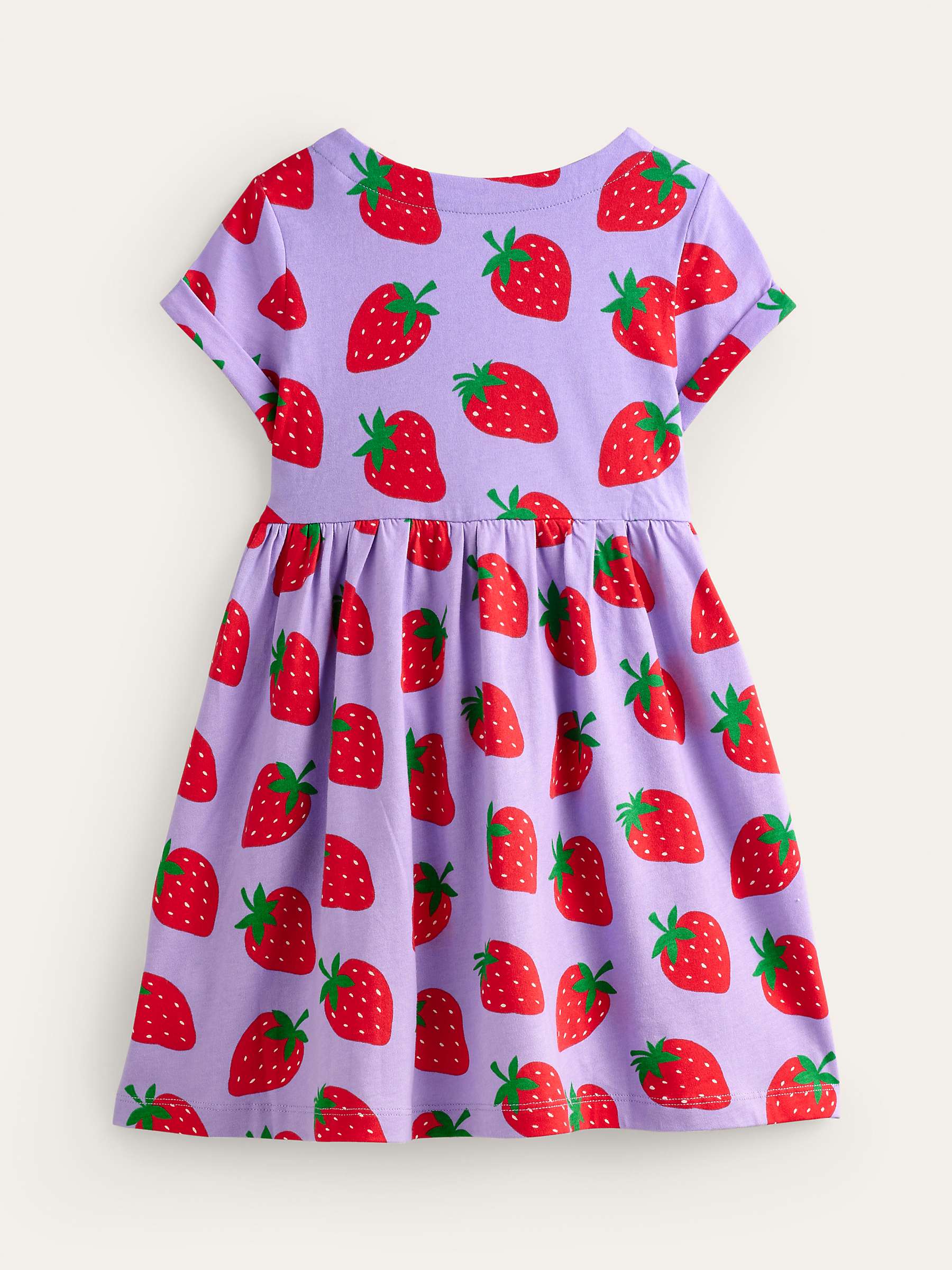 Buy Mini Boden Kids' Short Sleeved Strawberry Fun Jersey Dress, Violet Online at johnlewis.com