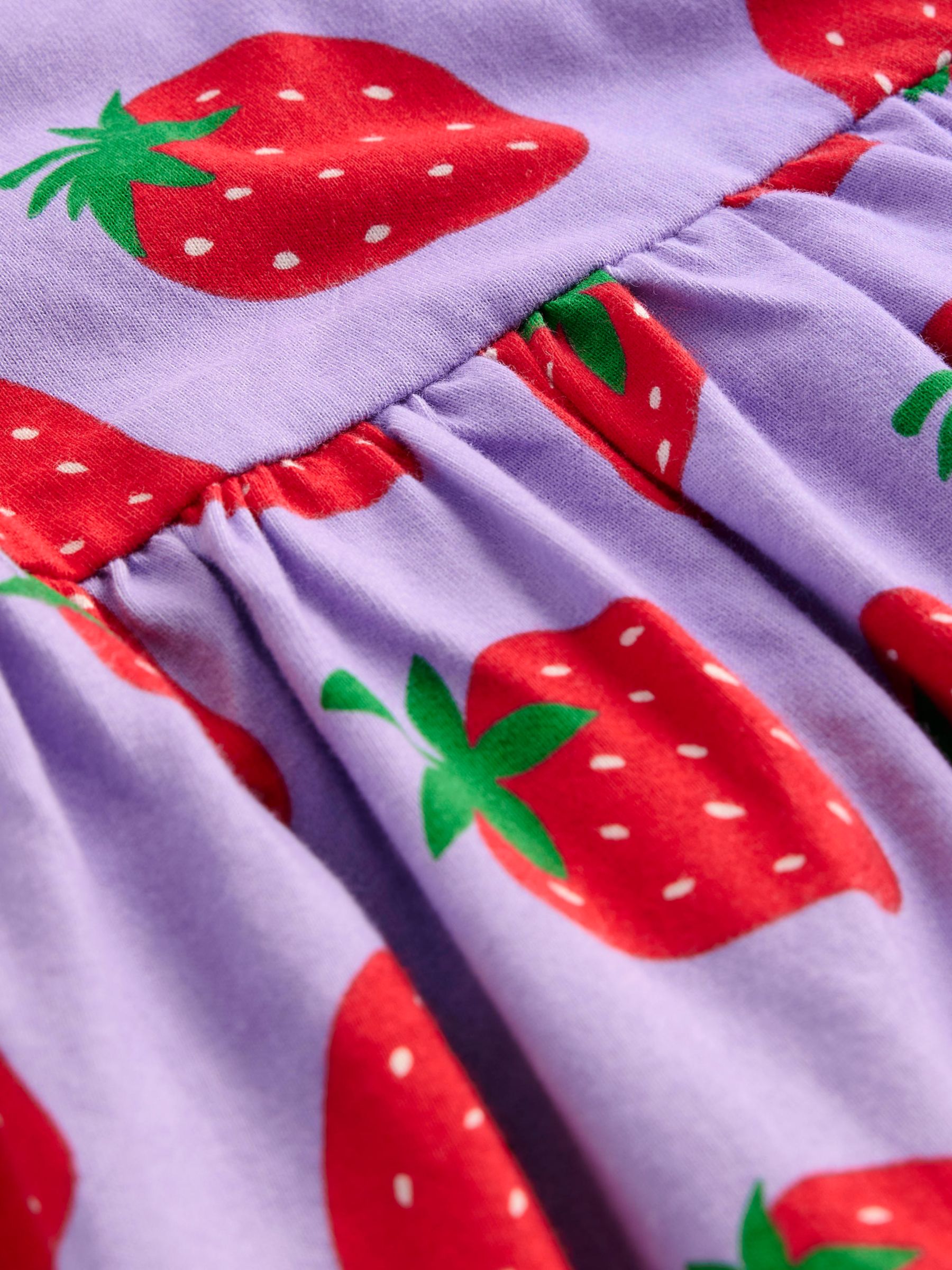 Buy Mini Boden Kids' Short Sleeved Strawberry Fun Jersey Dress, Violet Online at johnlewis.com