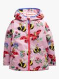 Mini Boden Kids' Bumble Bee Print Jersey Lined Hooded Anorak, Almond Pink