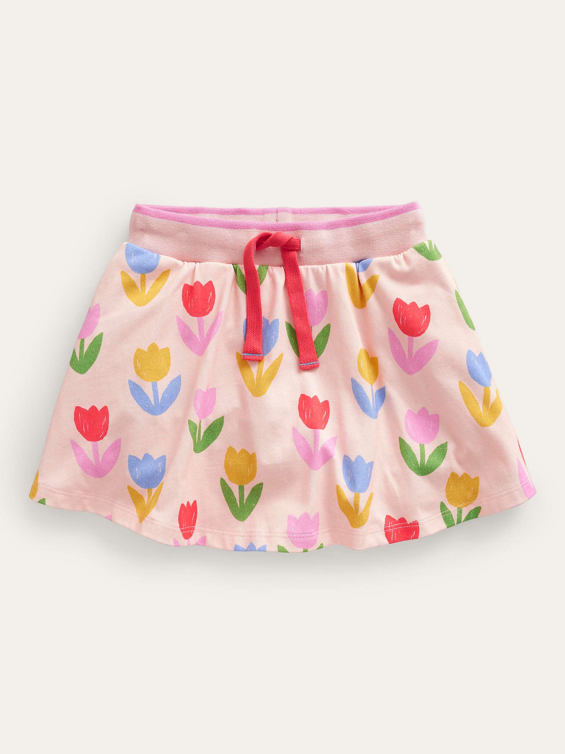 Buy Mini Boden Kids' Printed Tulips Jersey Skort, Dusty Pink Online at johnlewis.com