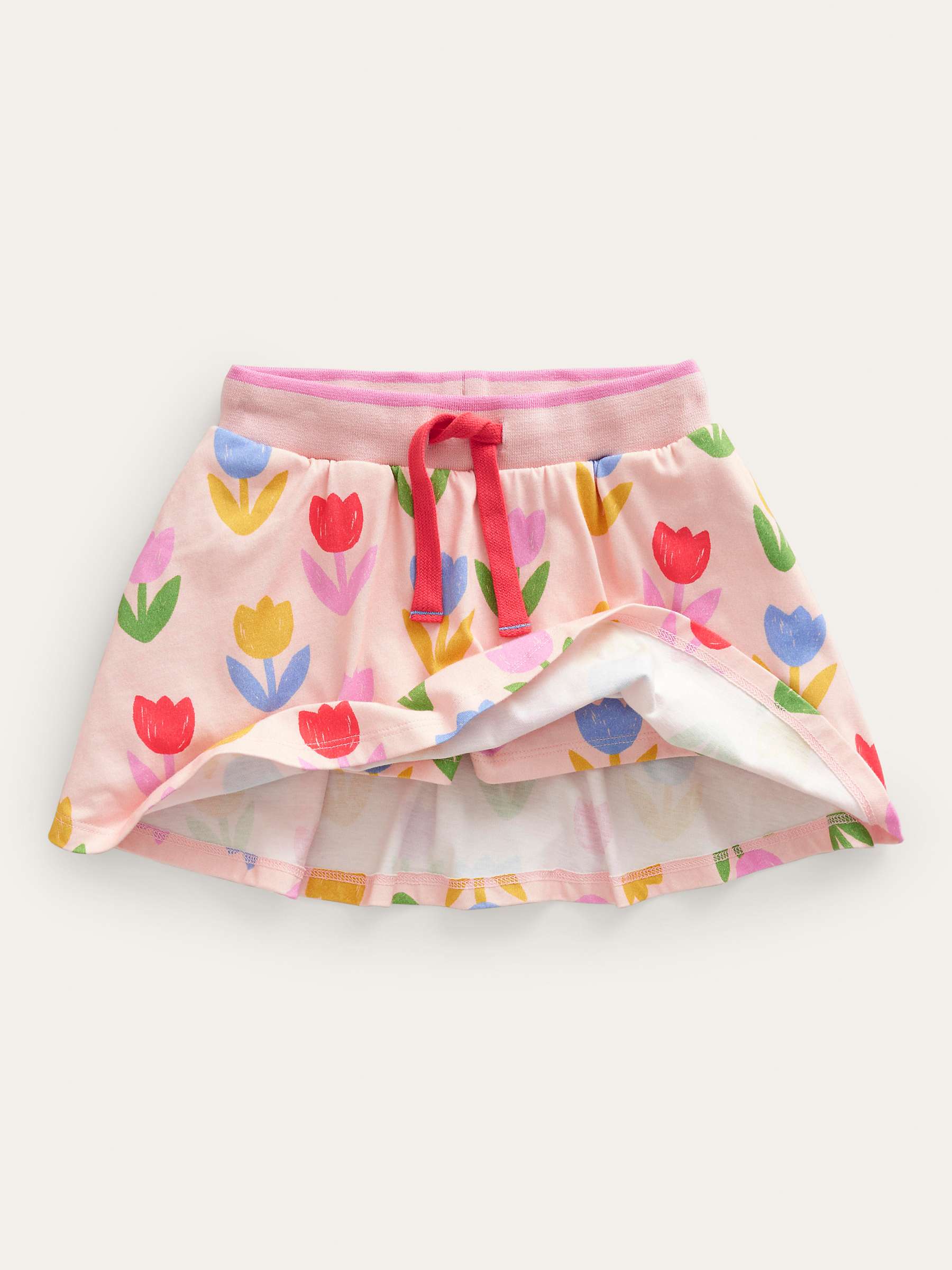 Buy Mini Boden Kids' Printed Tulips Jersey Skort, Dusty Pink Online at johnlewis.com