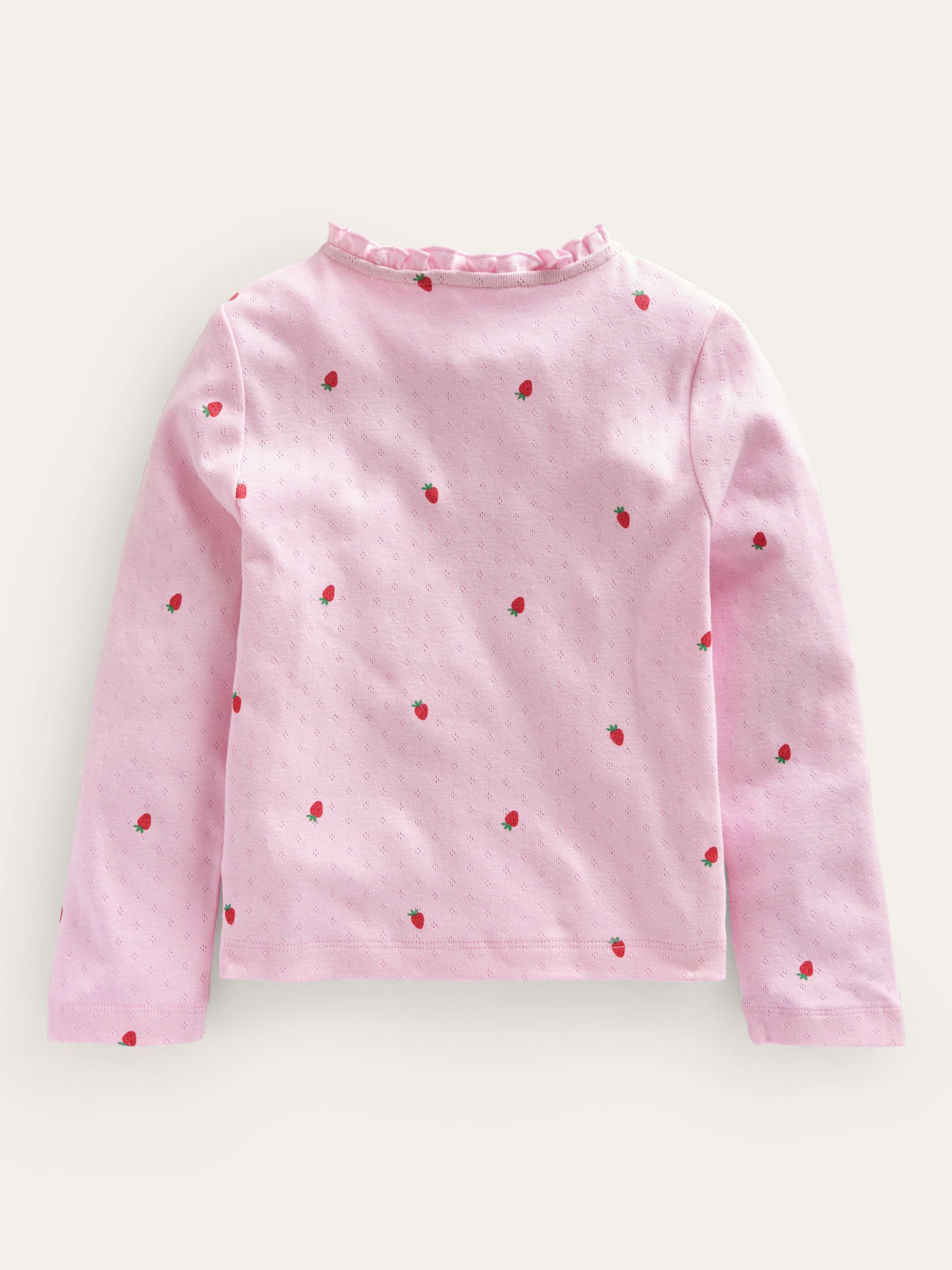 Mini Boden Kids' Strawberry Print Cardigan, Sweet Pea/Pink, 2-3 years