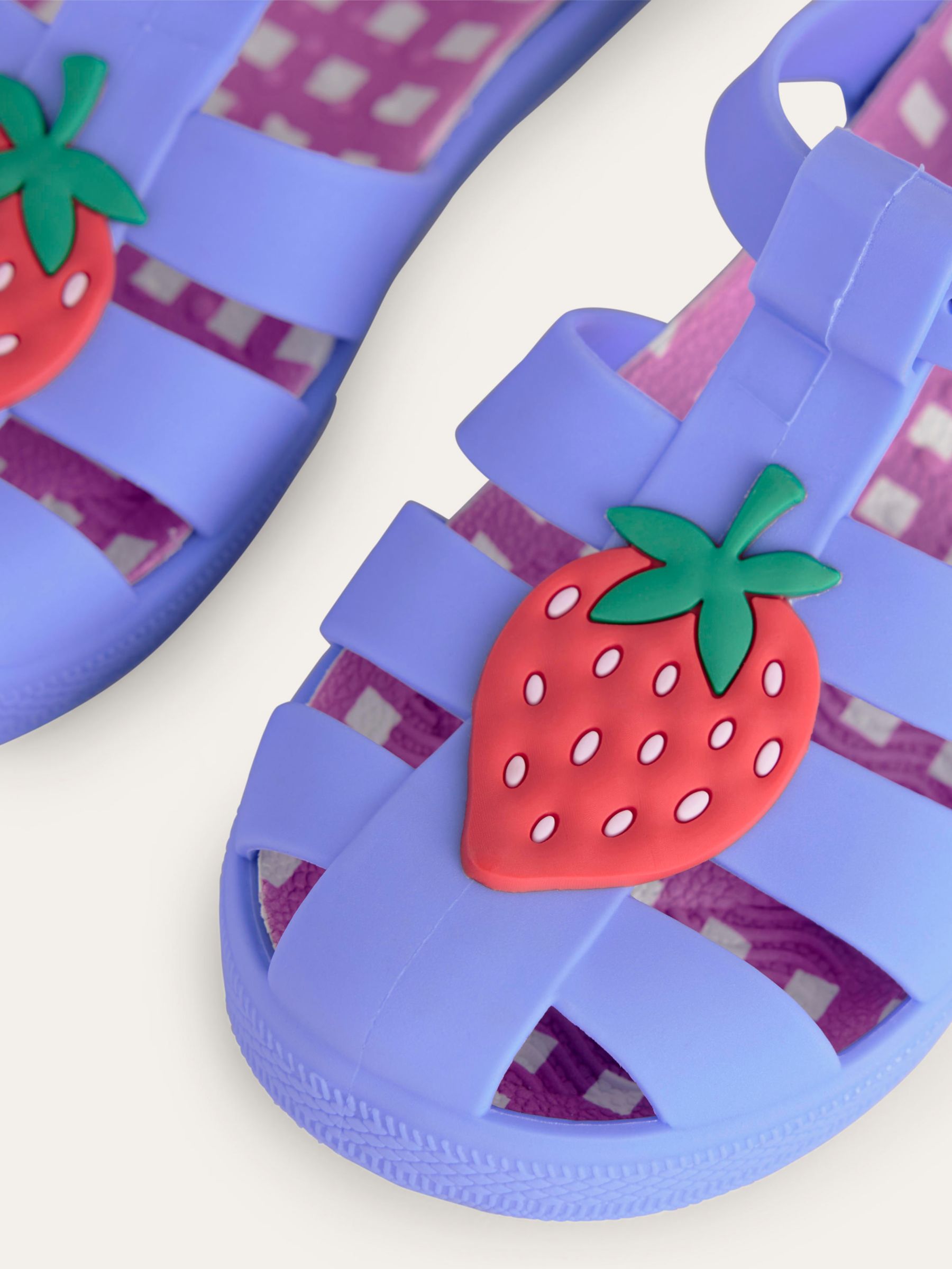 Buy Mini Boden Kids' Strawberry Jelly Shoes, Purple Online at johnlewis.com