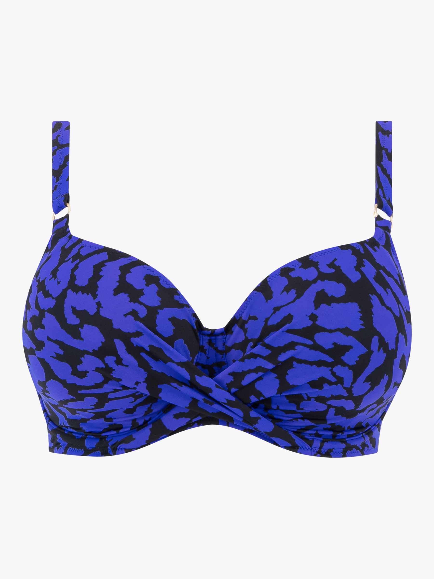 Fantasie Hope Bay Underwired Full Cup Bikini Top, Black/Blue, 32DD