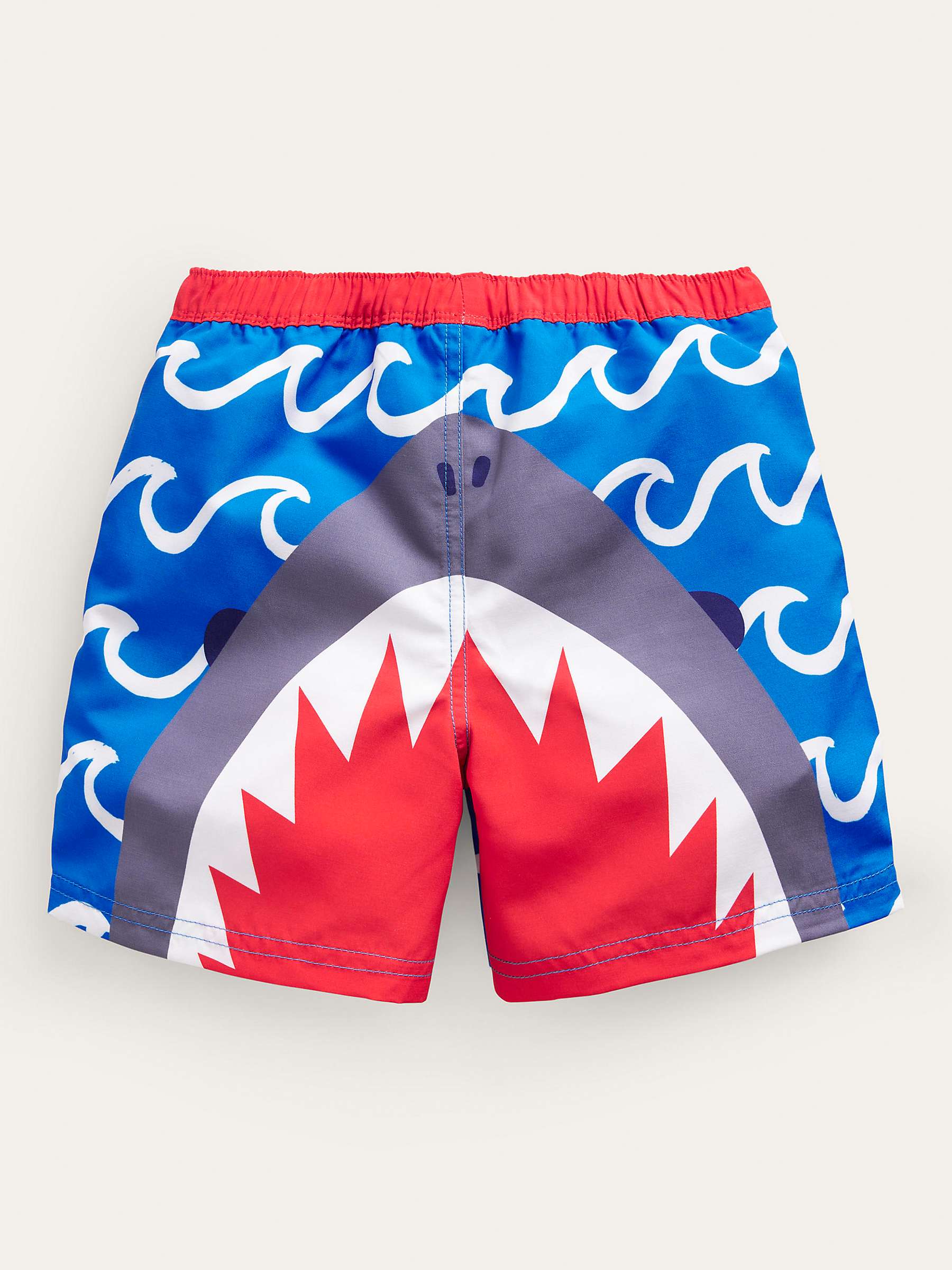 Buy Mini Boden Kids' Printed Swim Shorts, Blue Shark Wave Online at johnlewis.com