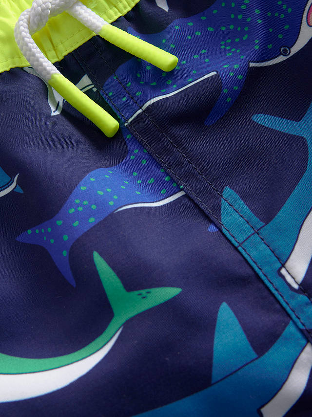Mini Boden Kids' Printed Swim Shorts, Multi Sharks
