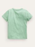 Mini Boden Kids' Riso Dinosaur Printed T-Shirt, Pistachio/Multi