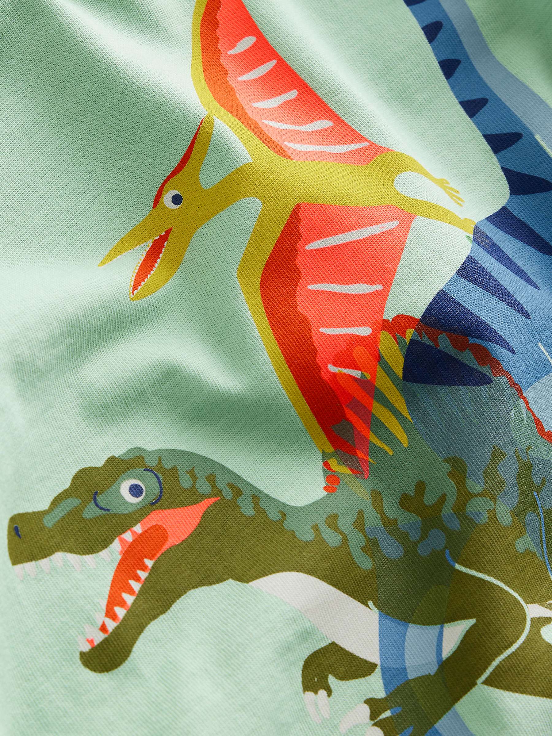 Buy Mini Boden Kids' Riso Dinosaur Printed T-Shirt, Pistachio/Multi Online at johnlewis.com