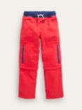 Mini Boden Kids' Zip-Off Techno Trousers, Firecracker Red, Firecracker Red