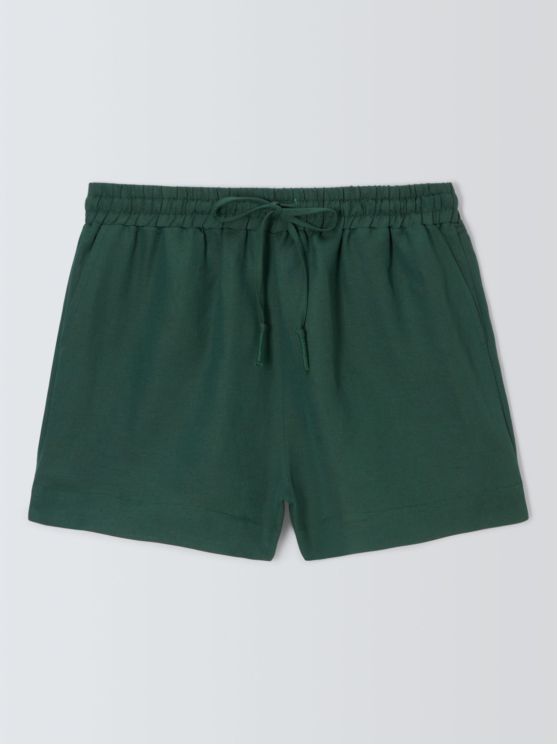 John Lewis Linen Blend Beach Shorts, Green, S