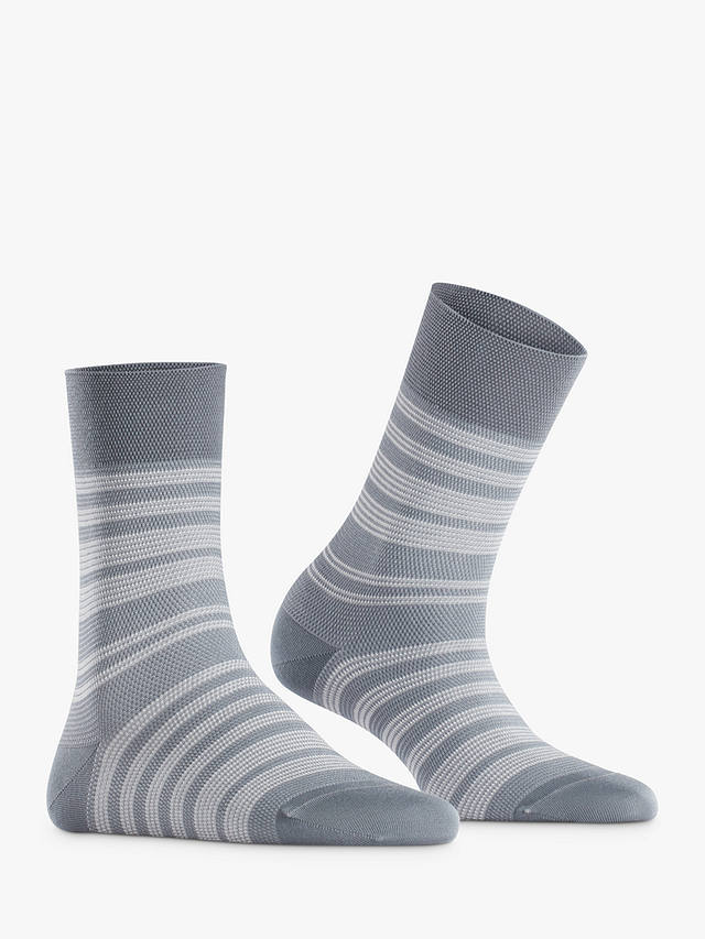 FALKE Sensitive Sunset Stripe Ankle Socks, Blue Smog